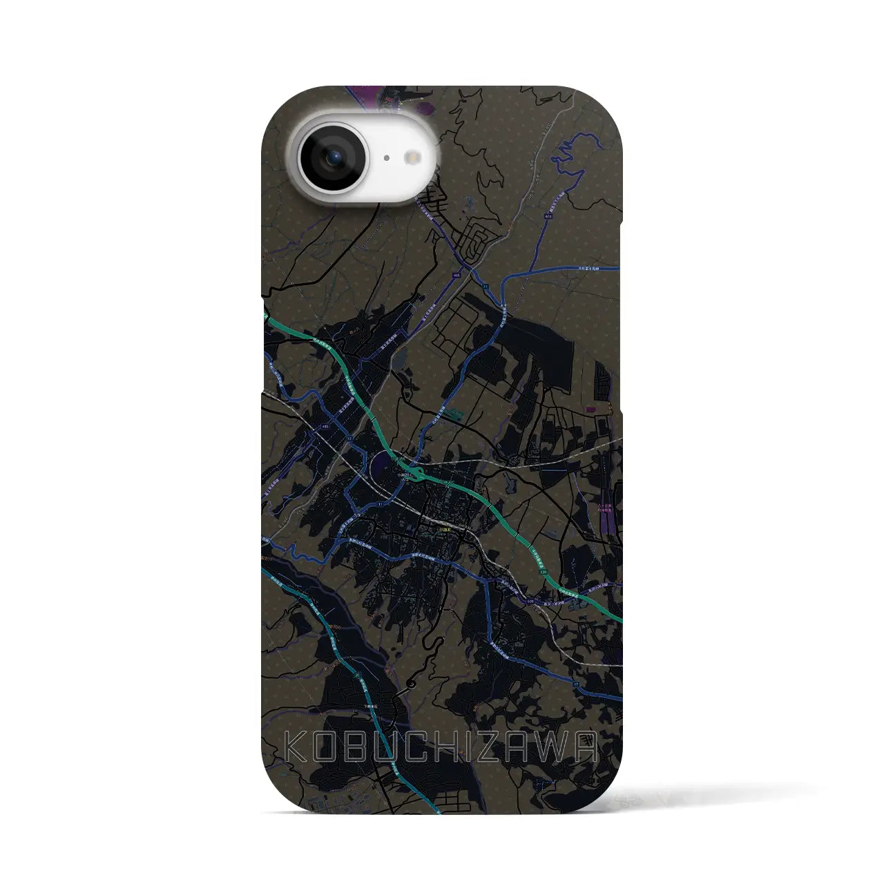 【小淵沢(山梨県)】地図柄iPhoneケース(バックカバータイプ)