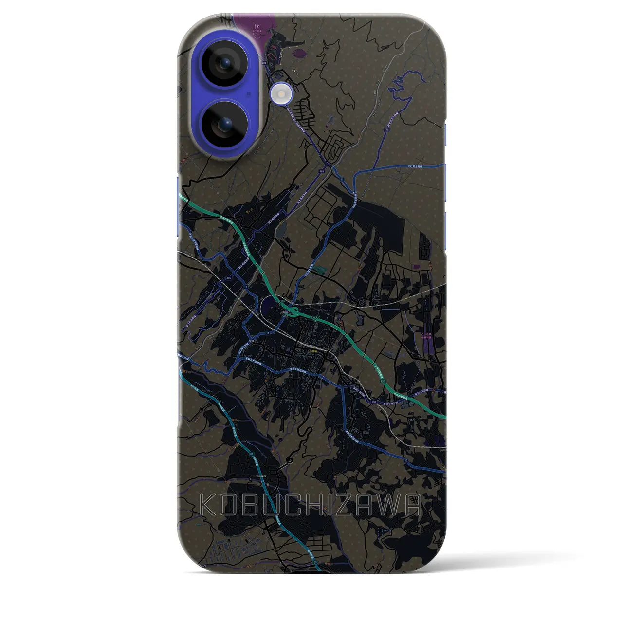 【小淵沢(山梨県)】地図柄iPhoneケース(バックカバータイプ)
