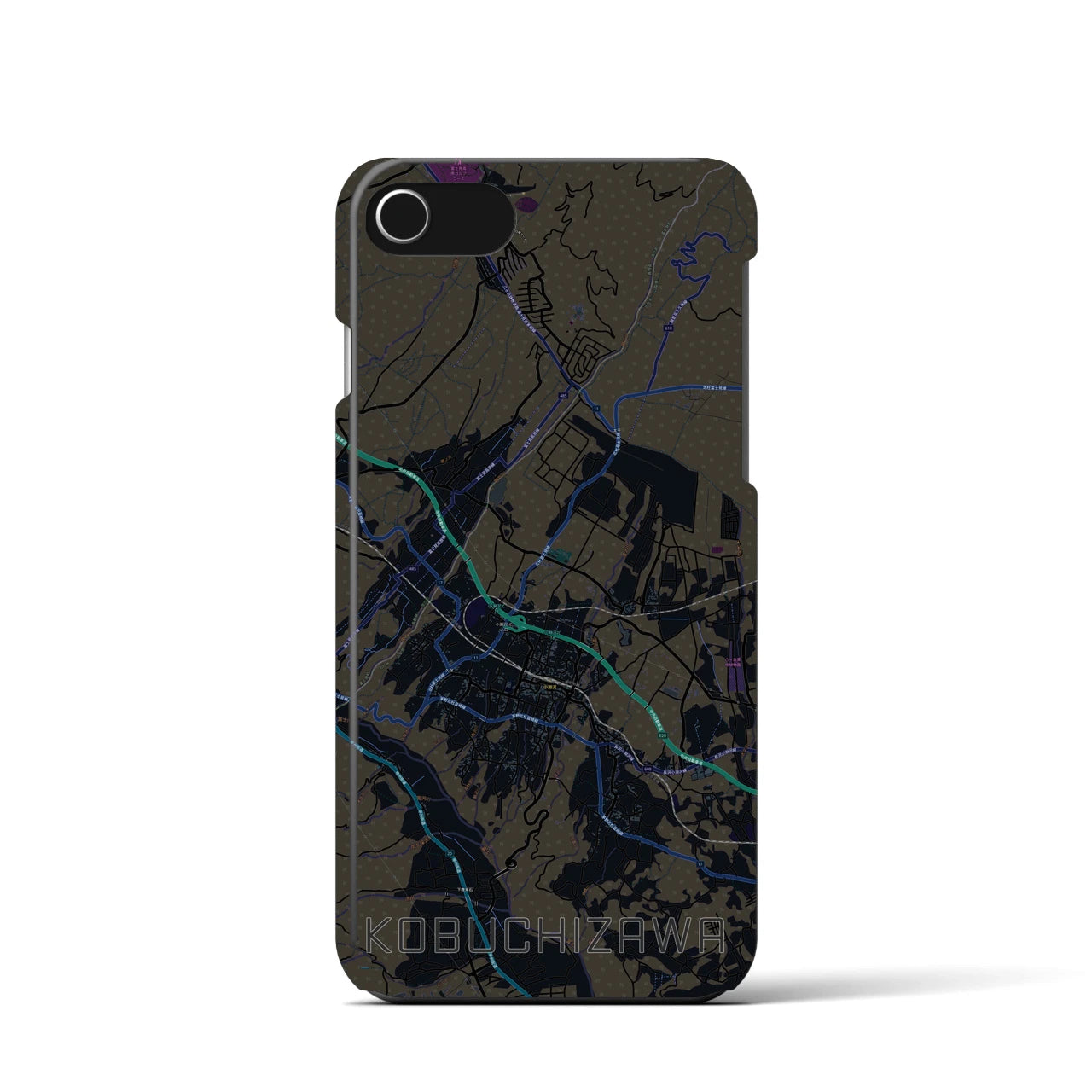 【小淵沢(山梨県)】地図柄iPhoneケース(バックカバータイプ)