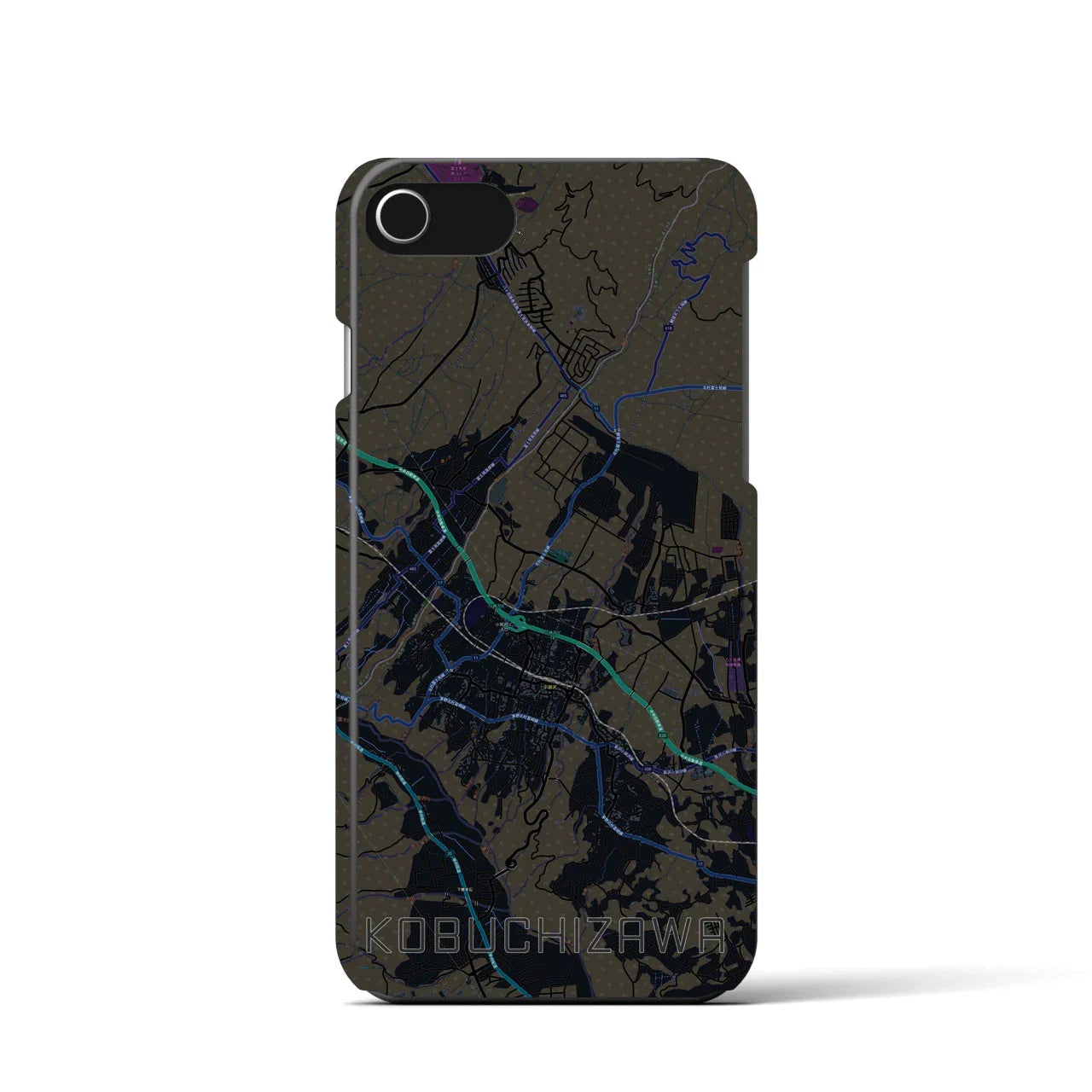 【小淵沢(山梨県)】地図柄iPhoneケース(バックカバータイプ)