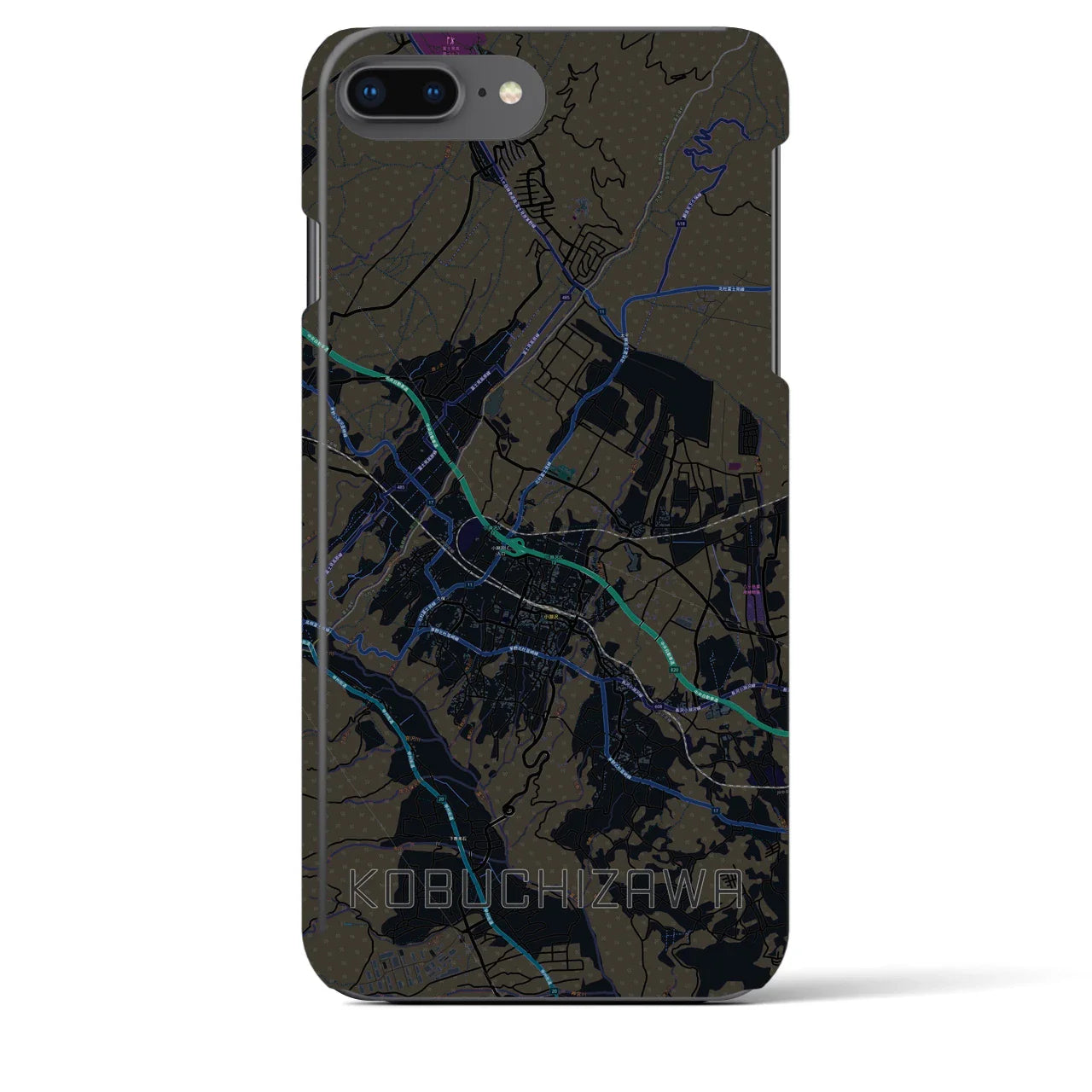【小淵沢(山梨県)】地図柄iPhoneケース(バックカバータイプ)