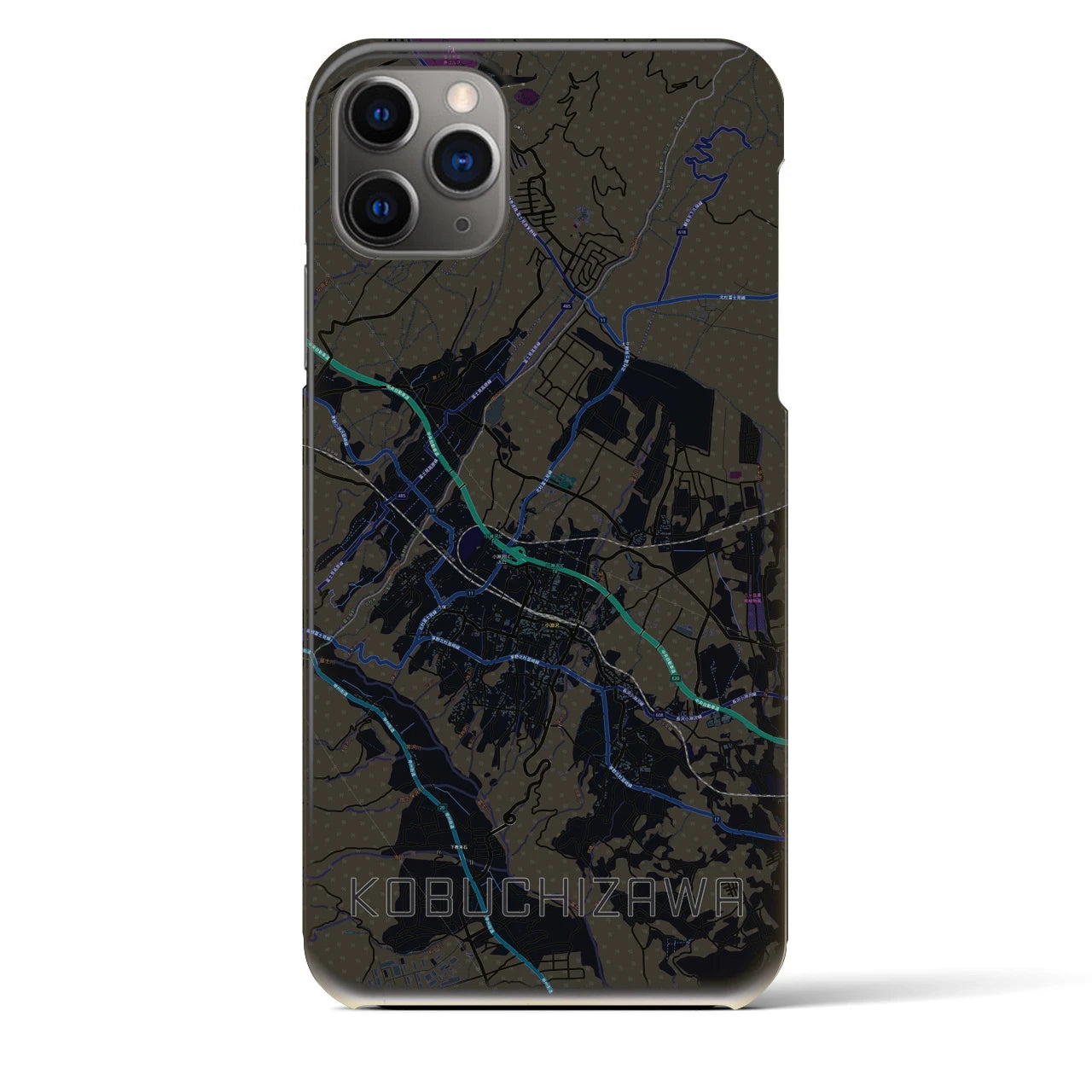 【小淵沢(山梨県)】地図柄iPhoneケース(バックカバータイプ)