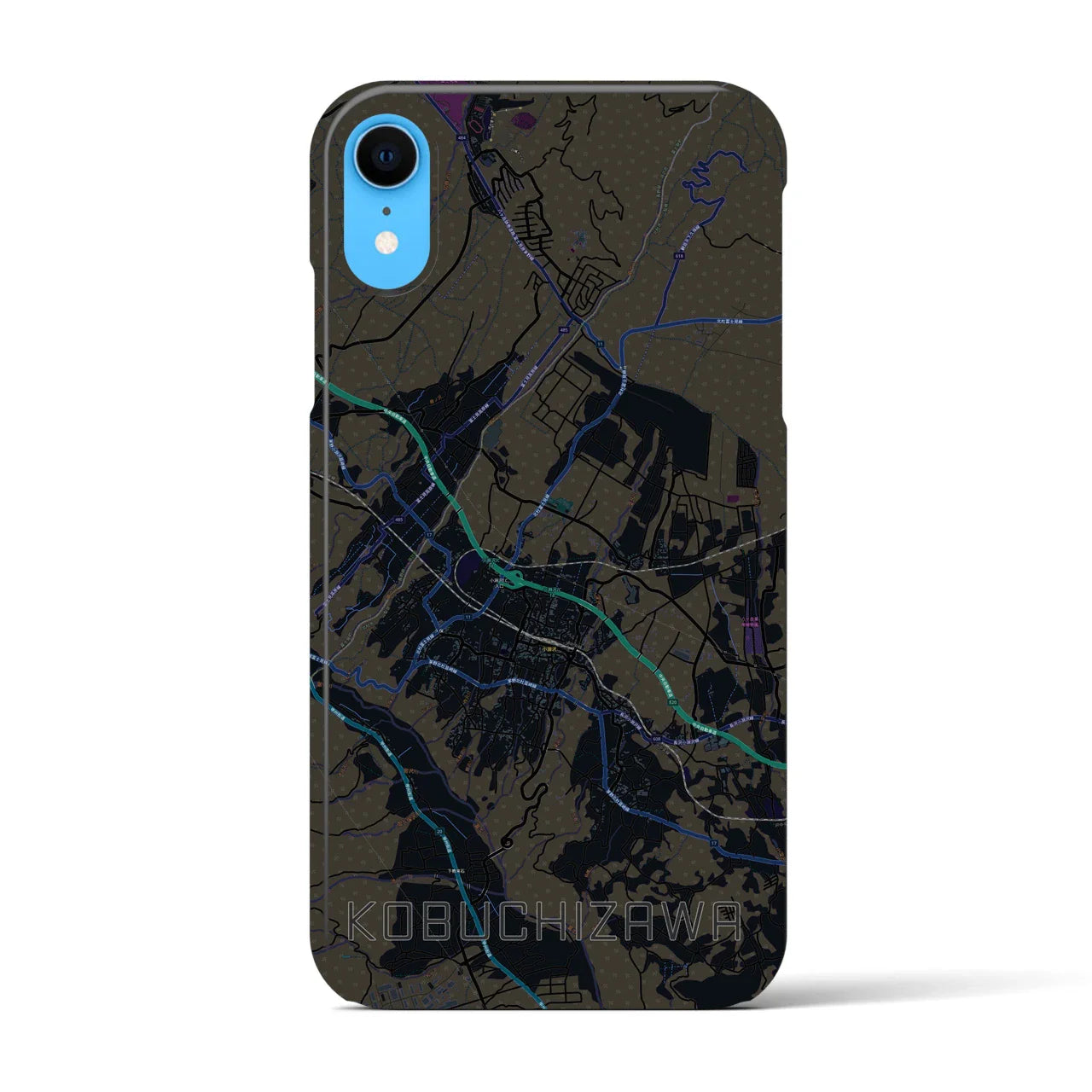 【小淵沢(山梨県)】地図柄iPhoneケース(バックカバータイプ)