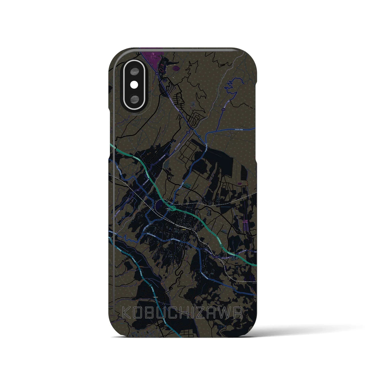 【小淵沢(山梨県)】地図柄iPhoneケース(バックカバータイプ)
