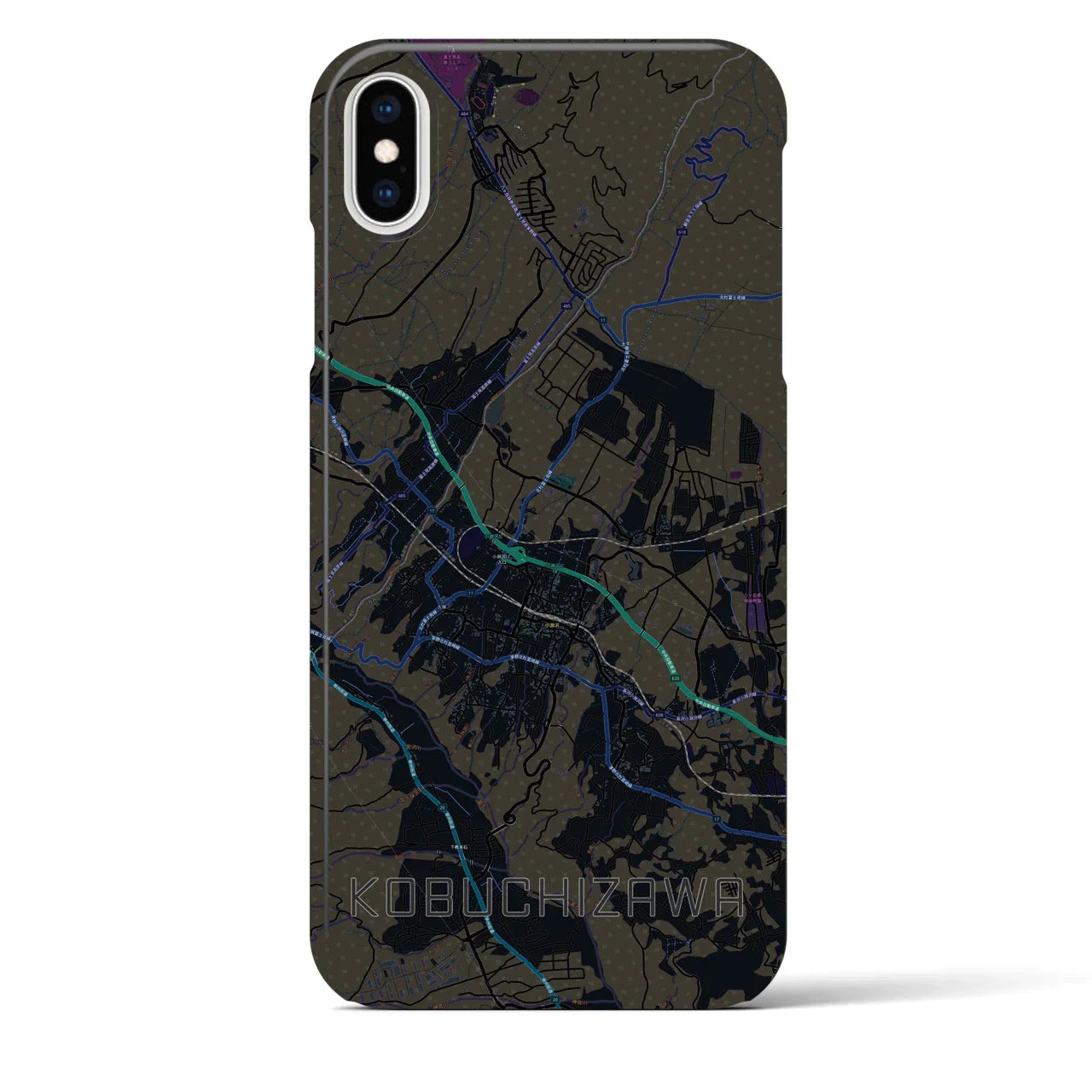 【小淵沢(山梨県)】地図柄iPhoneケース(バックカバータイプ)