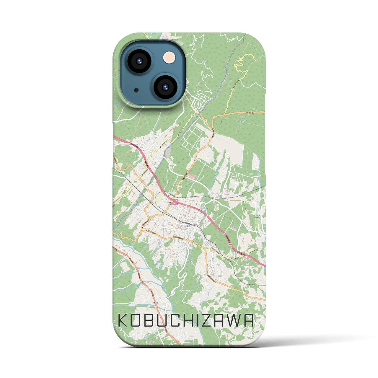 【小淵沢(山梨県)】地図柄iPhoneケース(バックカバータイプ)