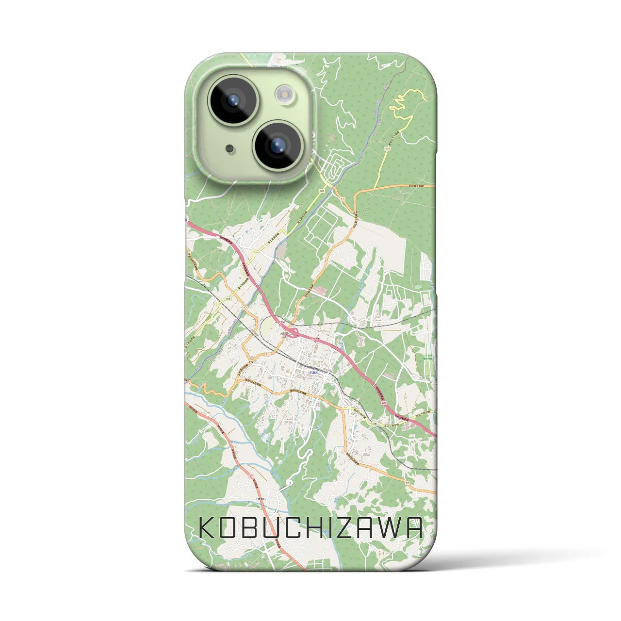 【小淵沢(山梨県)】地図柄iPhoneケース(バックカバータイプ)