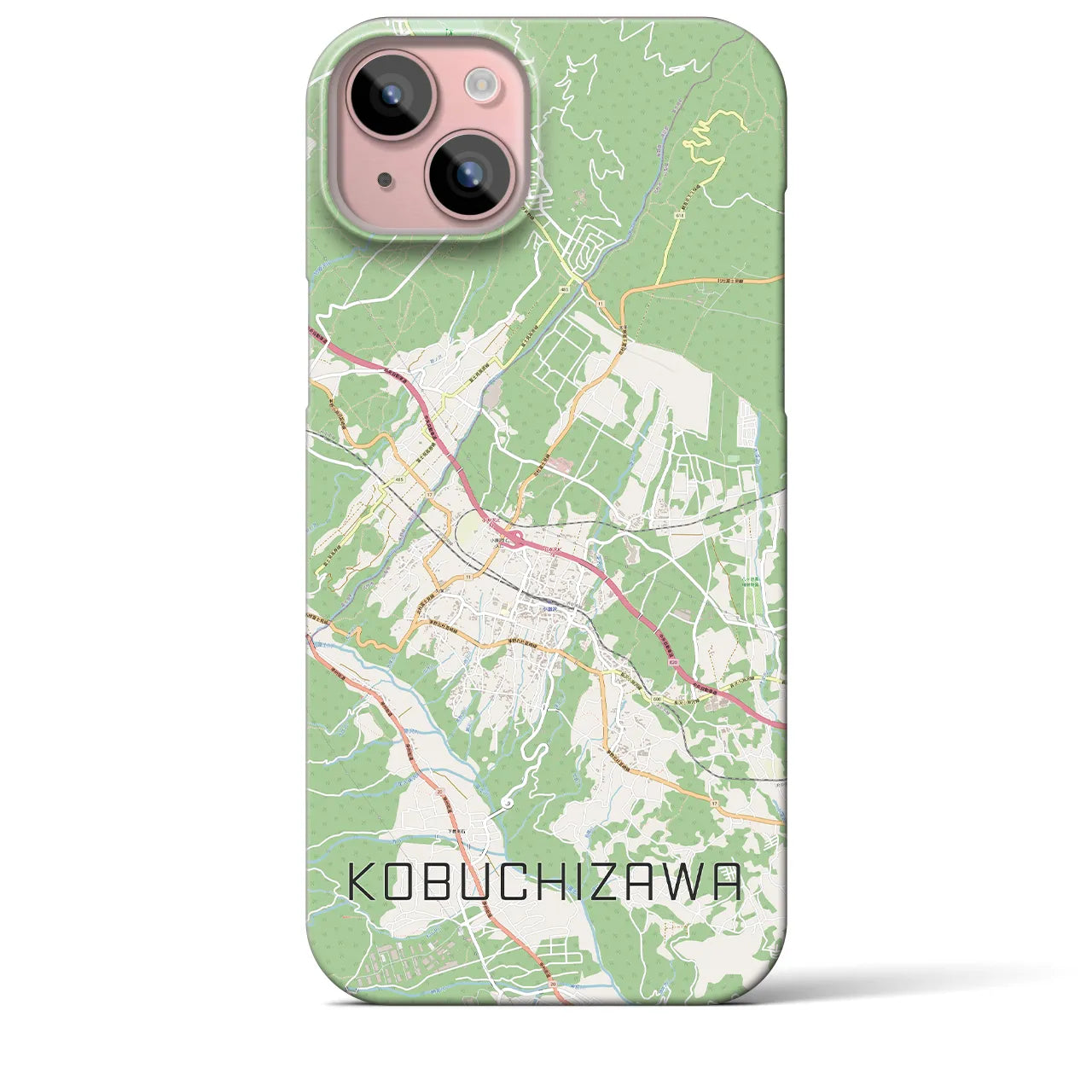 【小淵沢(山梨県)】地図柄iPhoneケース(バックカバータイプ)