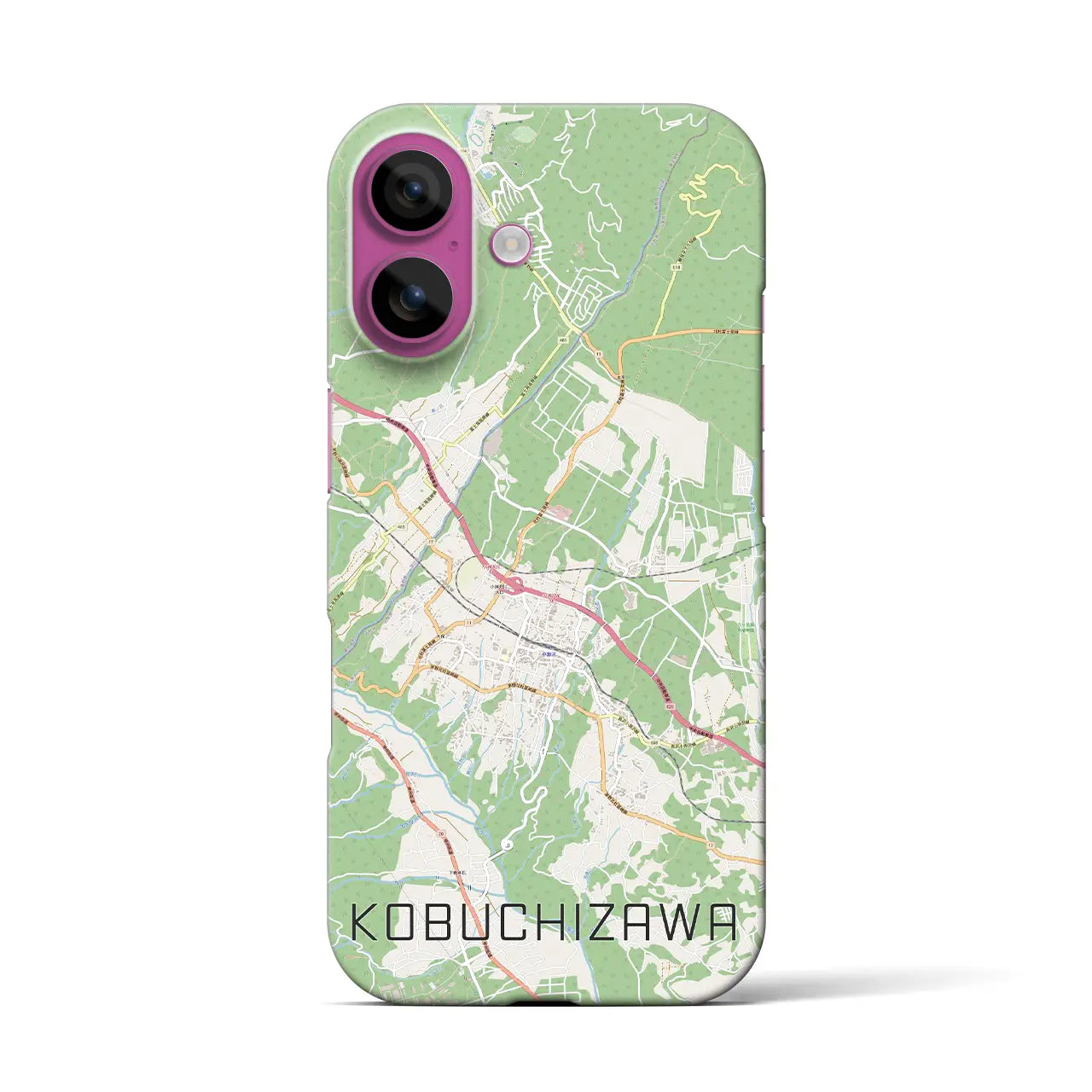 【小淵沢(山梨県)】地図柄iPhoneケース(バックカバータイプ)