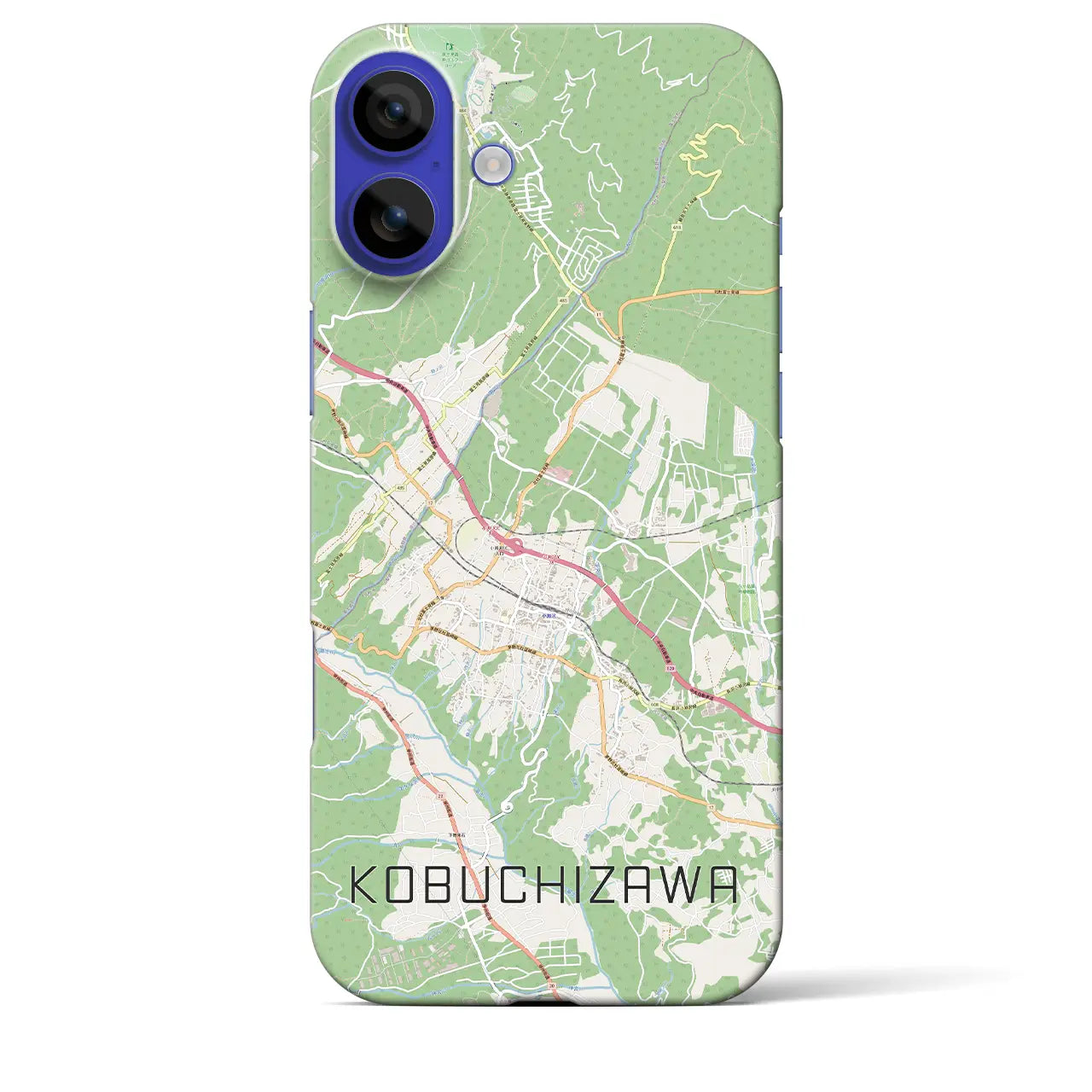 【小淵沢(山梨県)】地図柄iPhoneケース(バックカバータイプ)