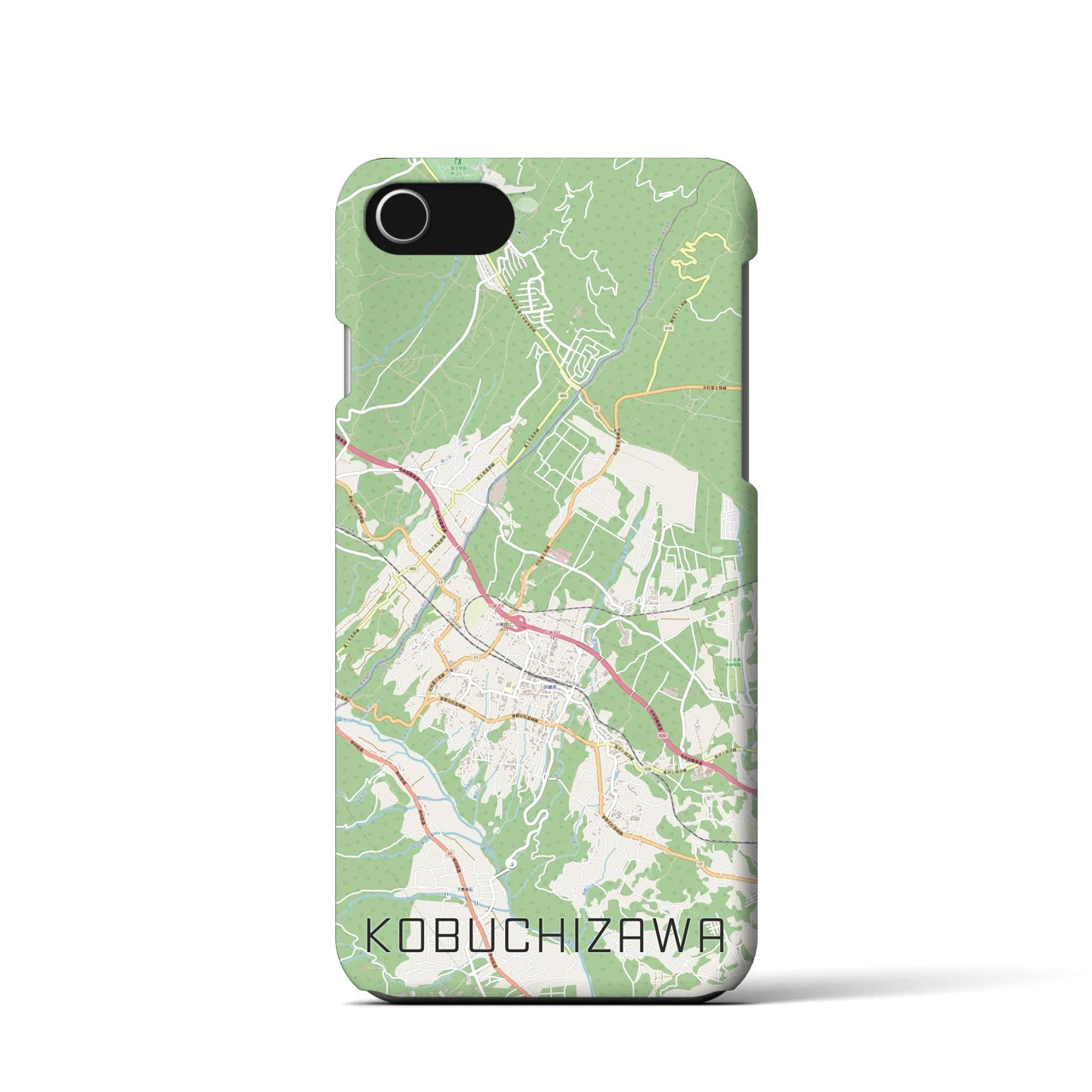 【小淵沢(山梨県)】地図柄iPhoneケース(バックカバータイプ)