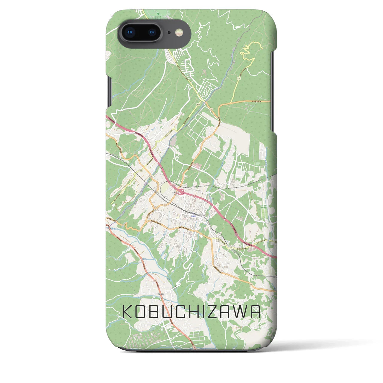【小淵沢(山梨県)】地図柄iPhoneケース(バックカバータイプ)