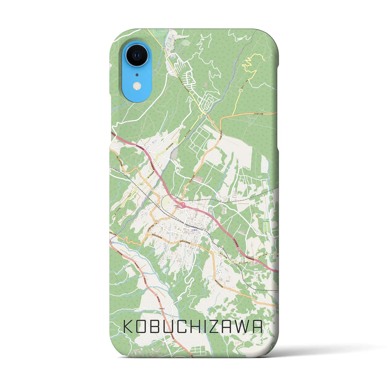 【小淵沢(山梨県)】地図柄iPhoneケース(バックカバータイプ)