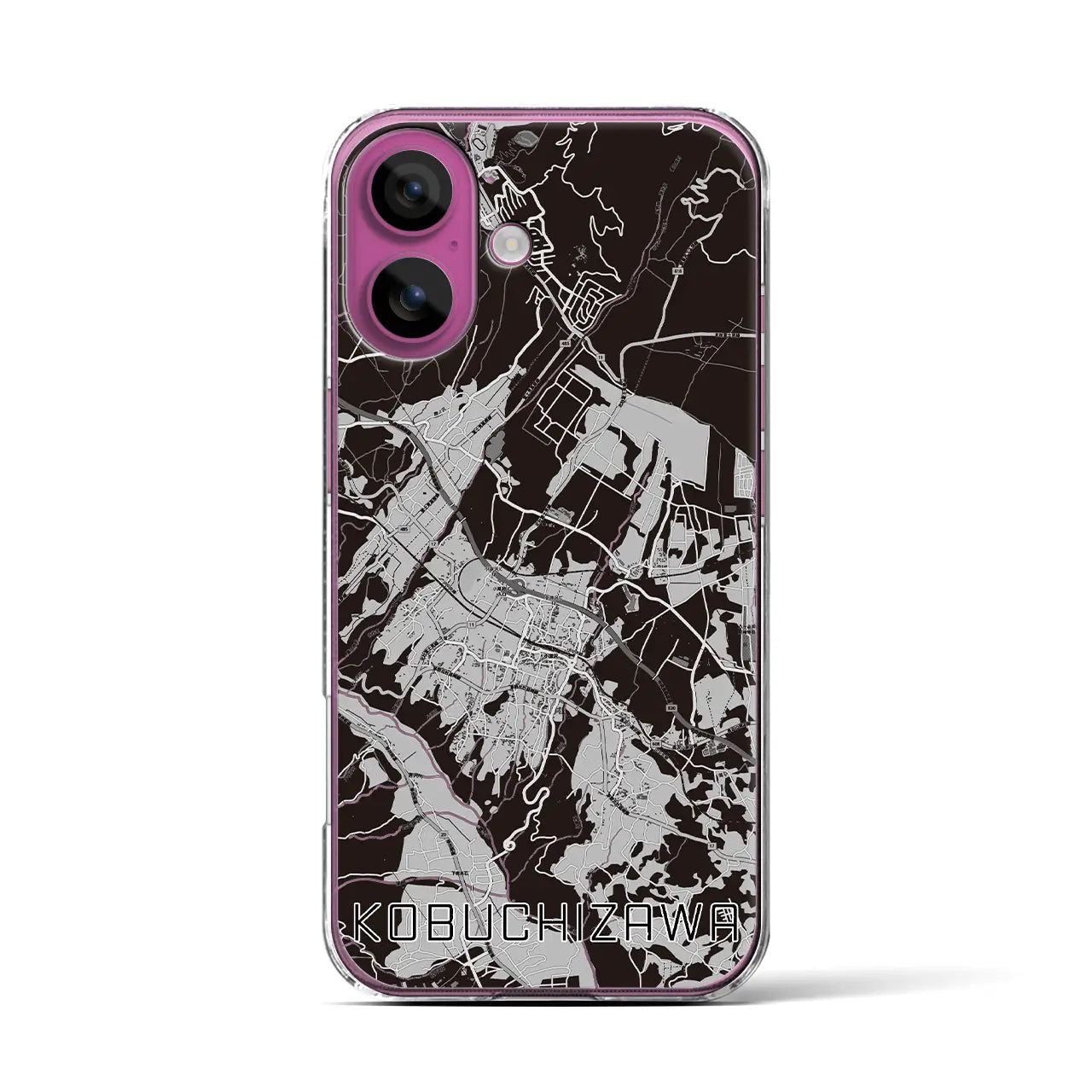 【小淵沢(山梨県)】地図柄iPhoneケース(クリアタイプ)