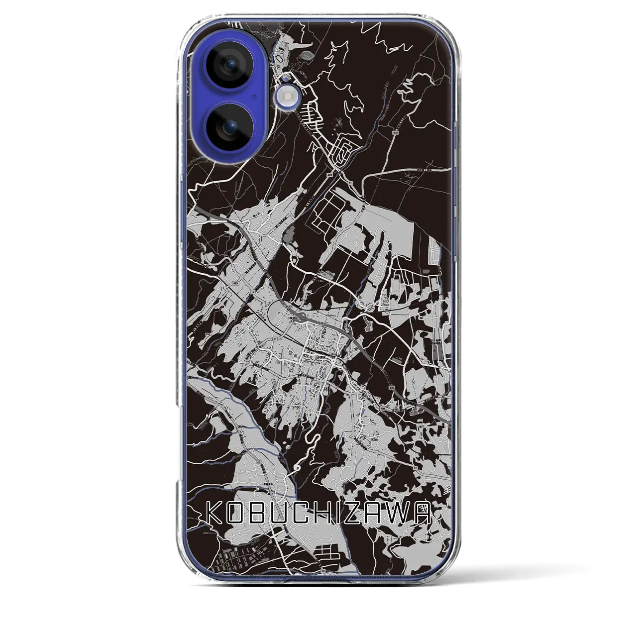【小淵沢(山梨県)】地図柄iPhoneケース(クリアタイプ)