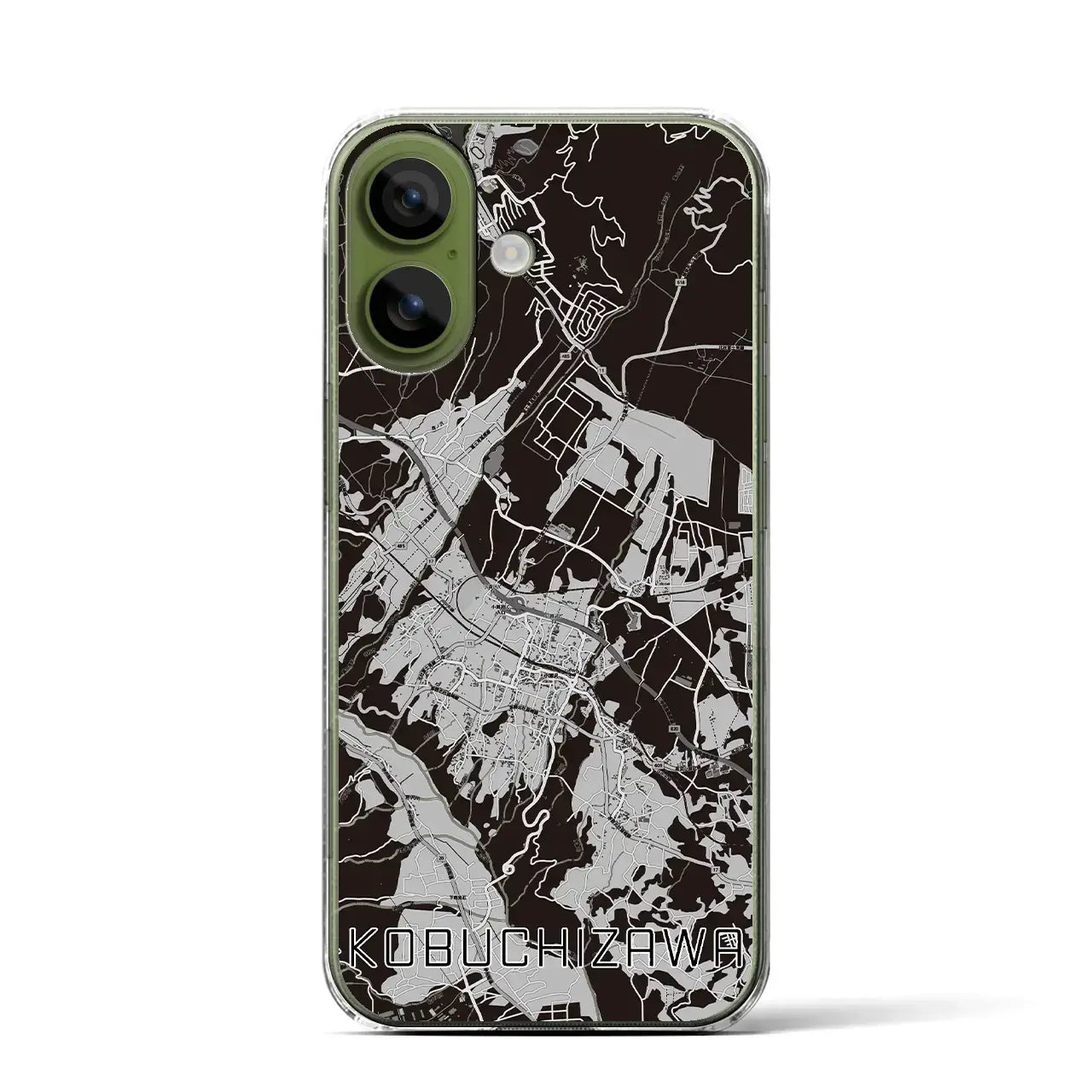 【小淵沢(山梨県)】地図柄iPhoneケース(クリアタイプ)モノトーン・iPhone 17 Pro Max 用