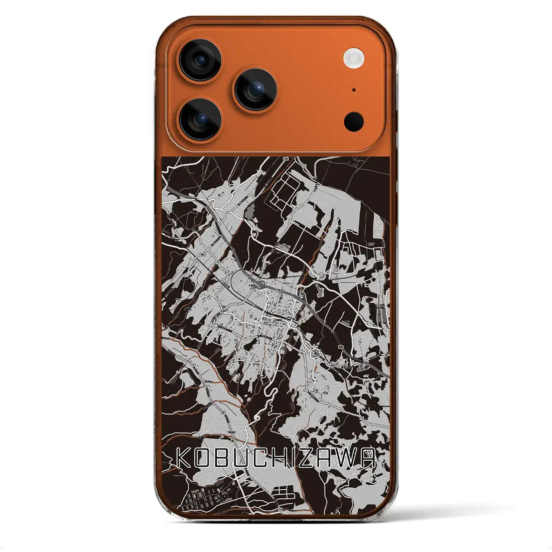 【小淵沢(山梨県)】地図柄iPhoneケース(クリアタイプ)