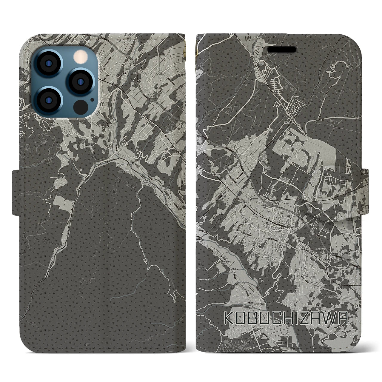 【小淵沢(山梨県)】地図柄iPhoneケース(手帳タイプ)