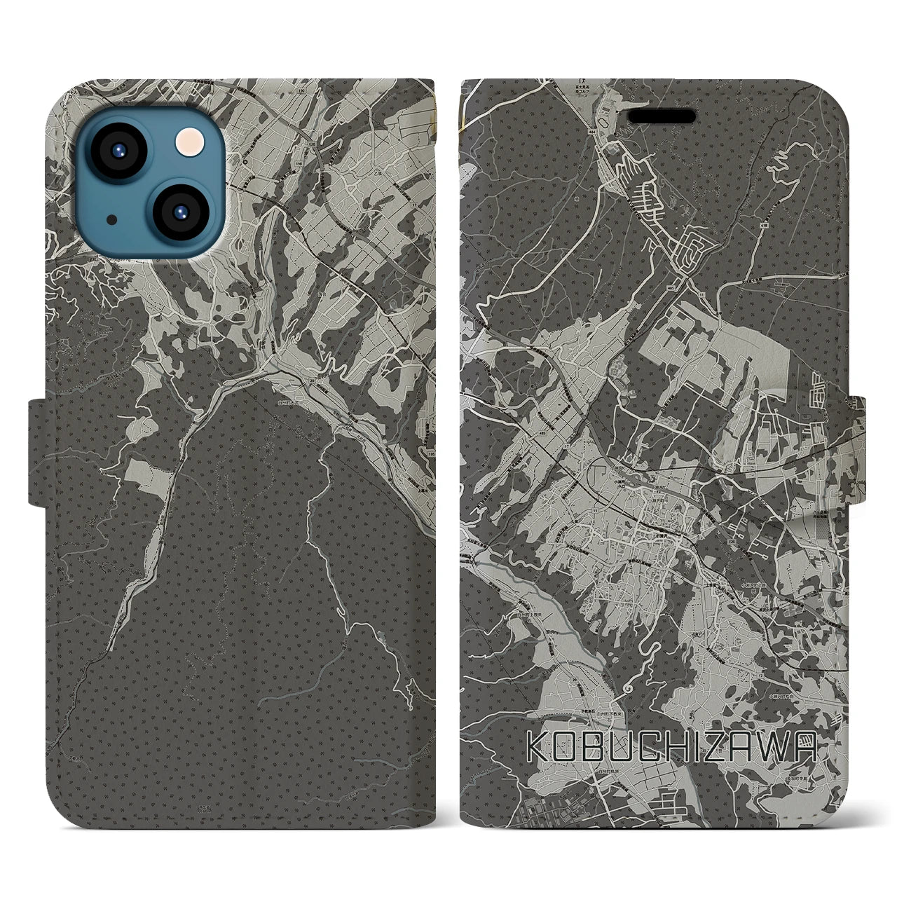 【小淵沢(山梨県)】地図柄iPhoneケース(手帳タイプ)