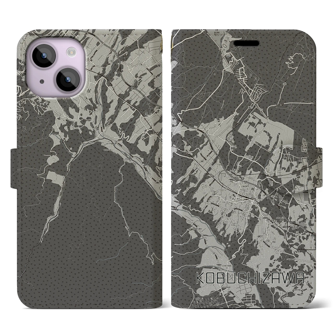 【小淵沢(山梨県)】地図柄iPhoneケース(手帳タイプ)