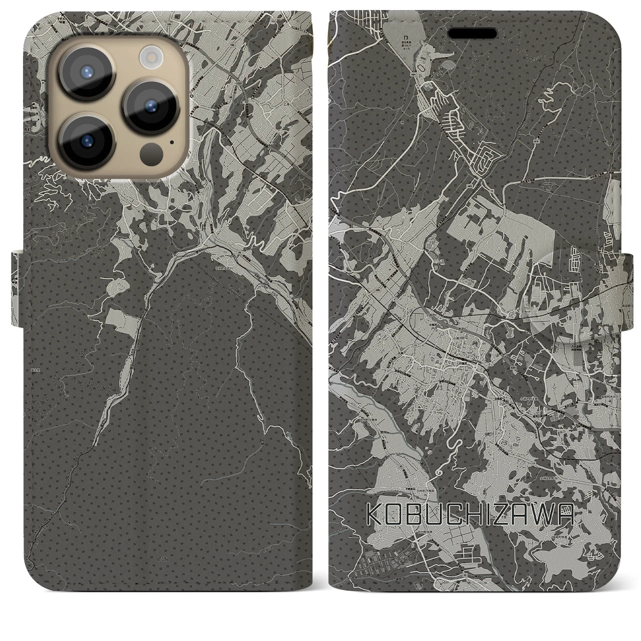 【小淵沢(山梨県)】地図柄iPhoneケース(手帳タイプ)