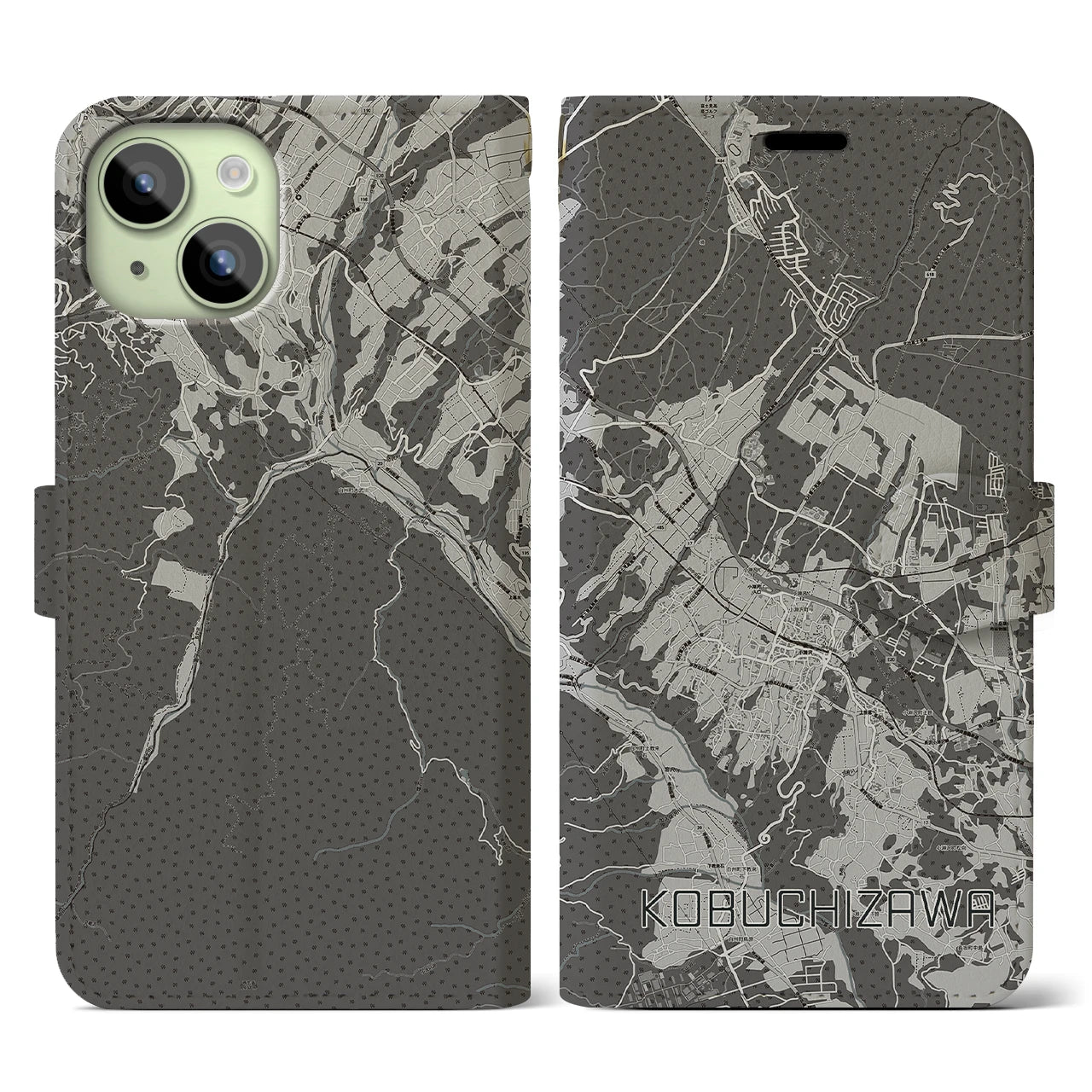 【小淵沢(山梨県)】地図柄iPhoneケース(手帳タイプ)