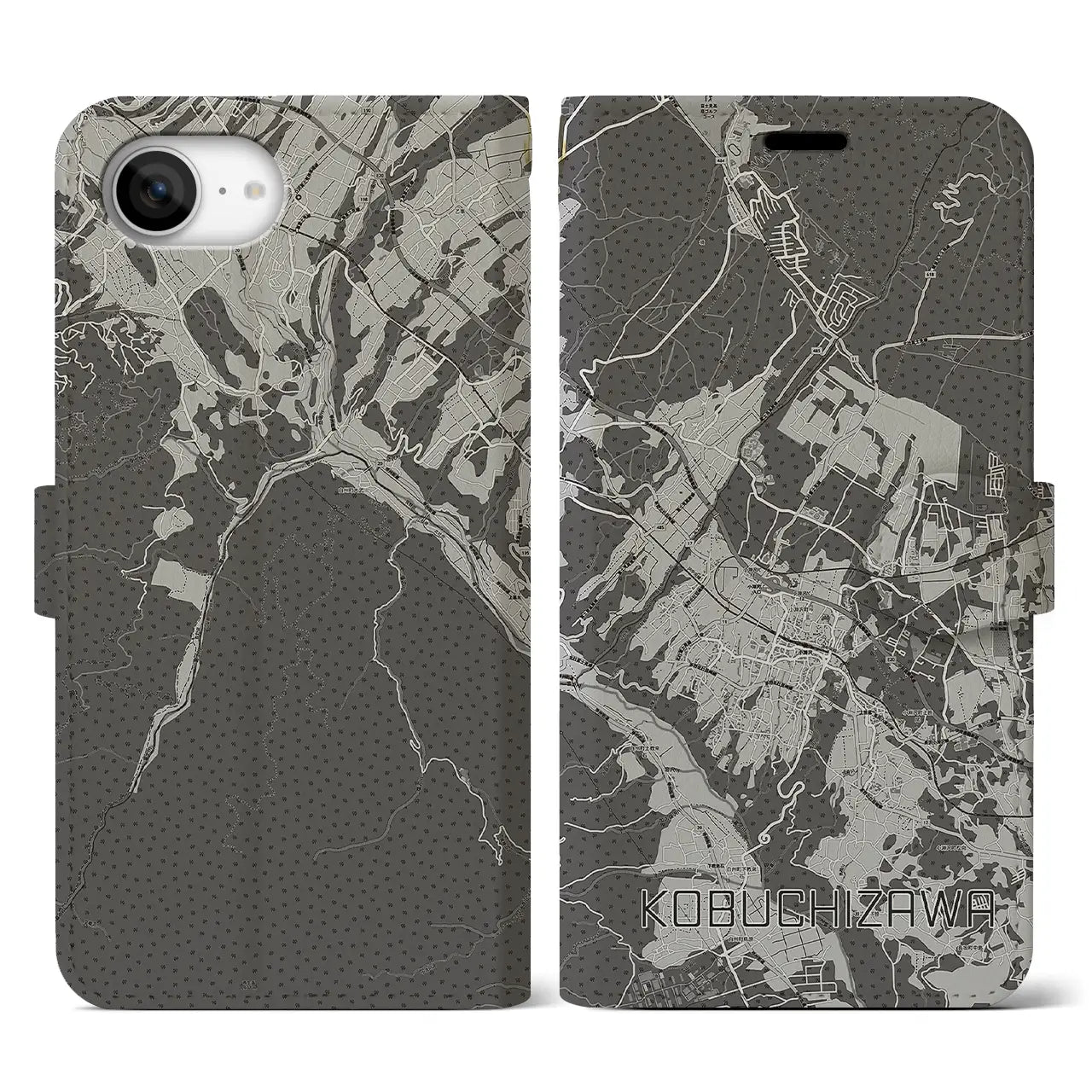 【小淵沢(山梨県)】地図柄iPhoneケース(手帳タイプ)