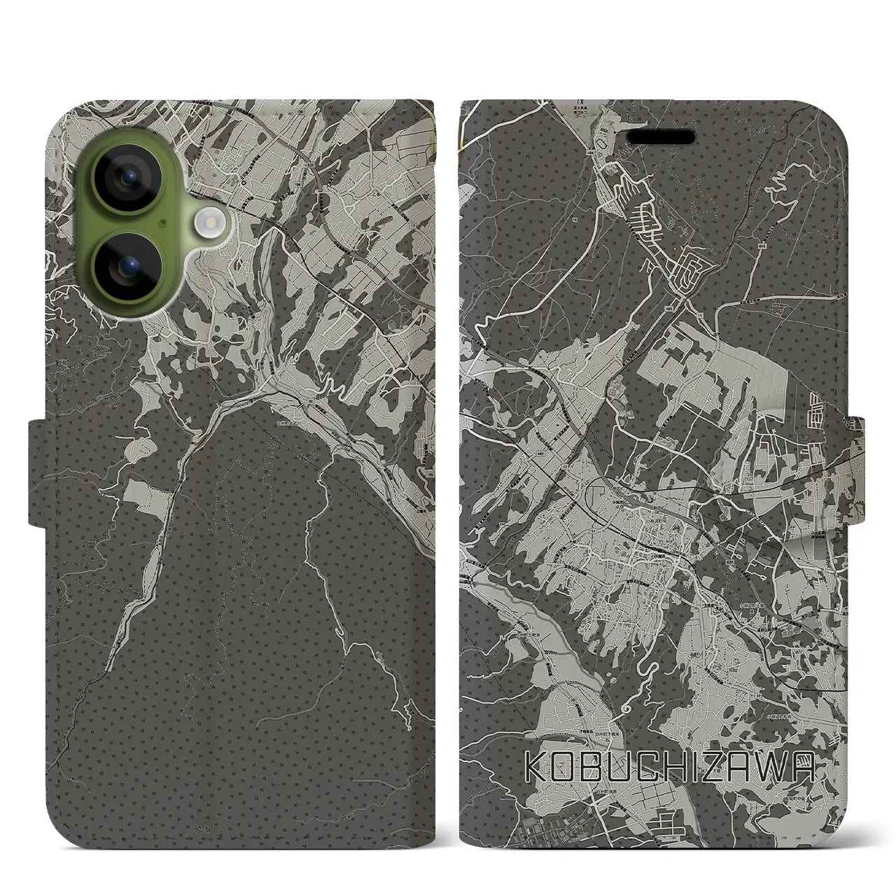 【小淵沢(山梨県)】地図柄iPhoneケース(手帳タイプ)