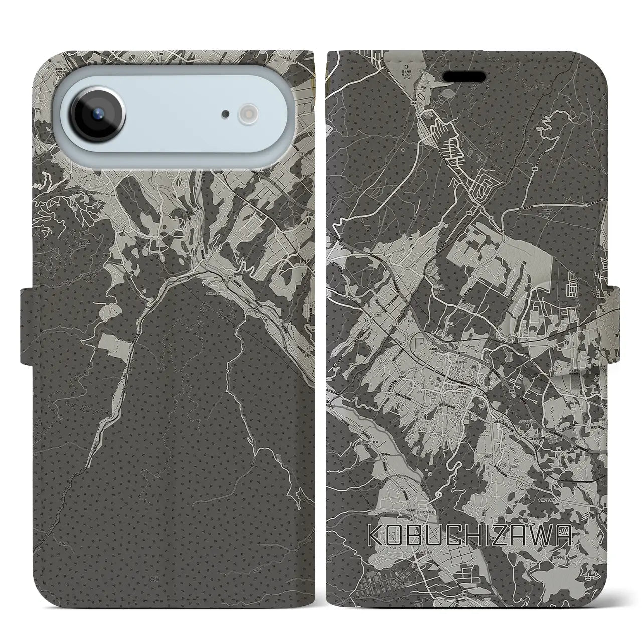 【小淵沢(山梨県)】地図柄iPhoneケース(手帳タイプ)