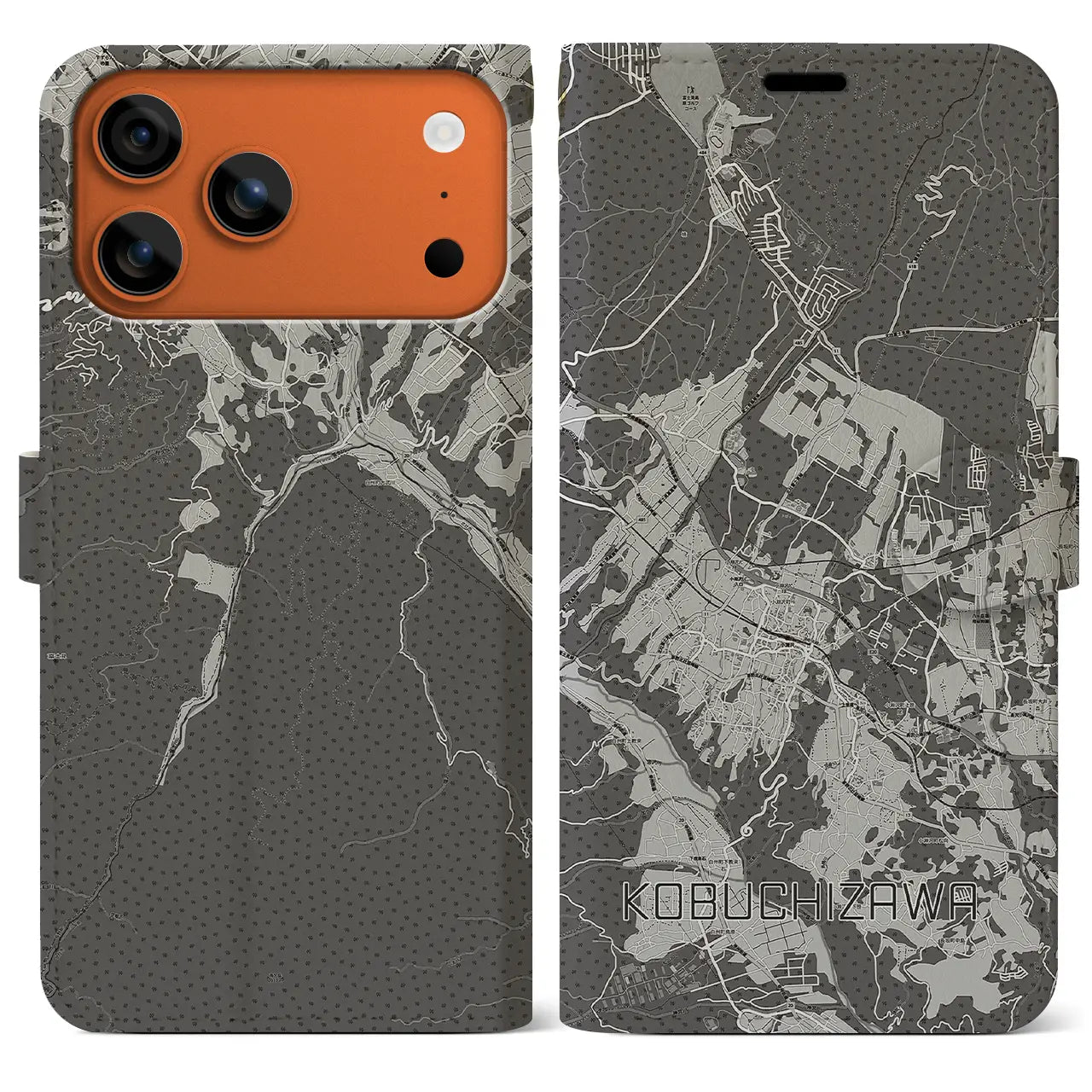 【小淵沢(山梨県)】地図柄iPhoneケース(手帳タイプ)