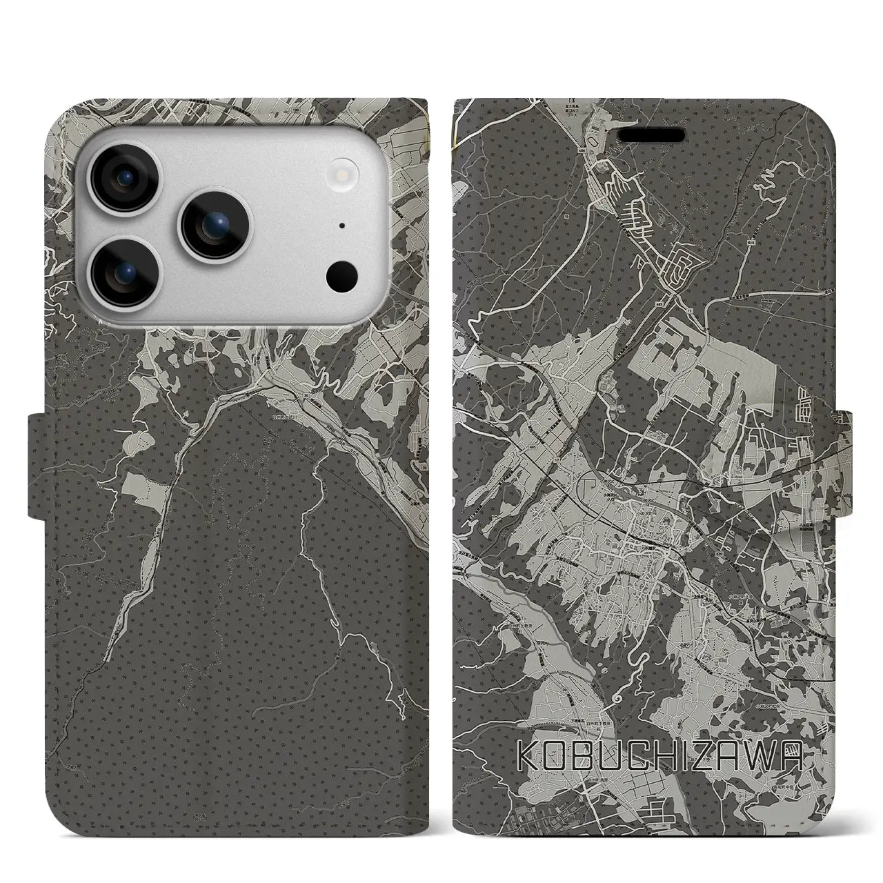 【小淵沢(山梨県)】地図柄iPhoneケース(手帳タイプ)