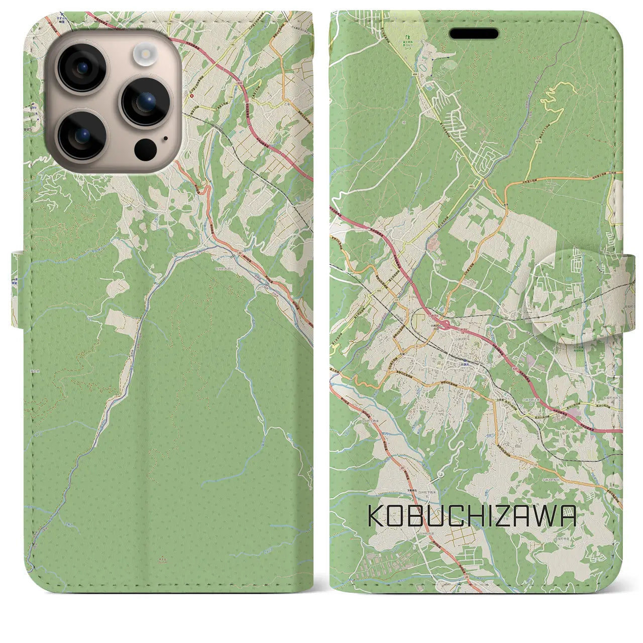 【小淵沢(山梨県)】地図柄iPhoneケース(手帳タイプ)