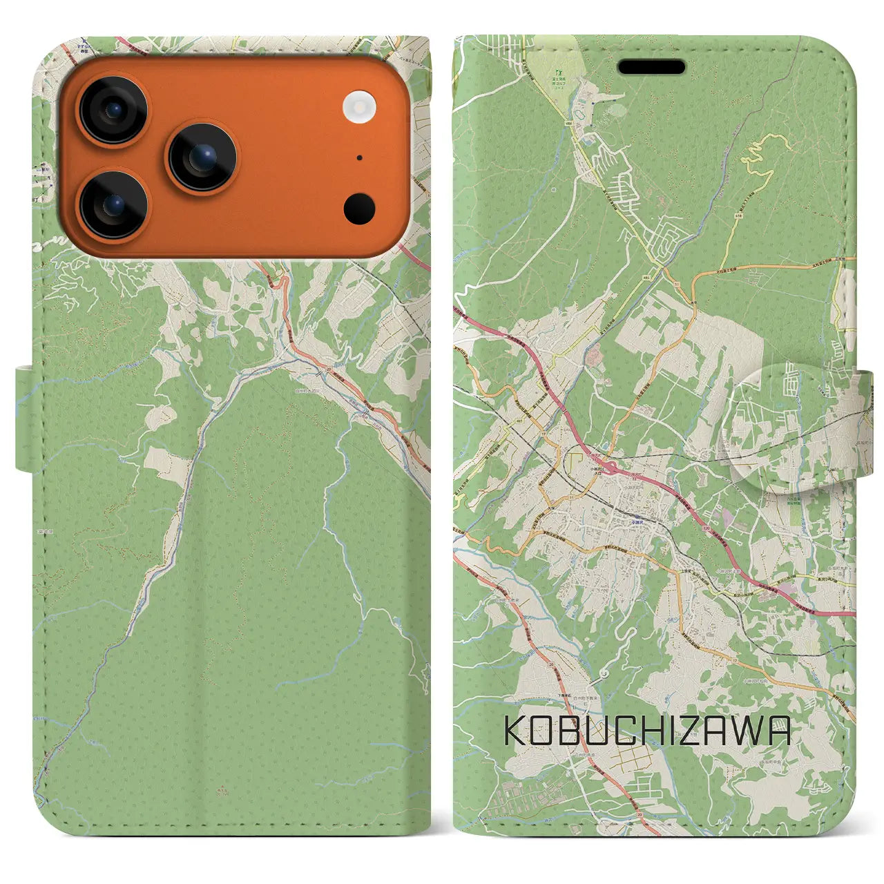 【小淵沢(山梨県)】地図柄iPhoneケース(手帳タイプ)