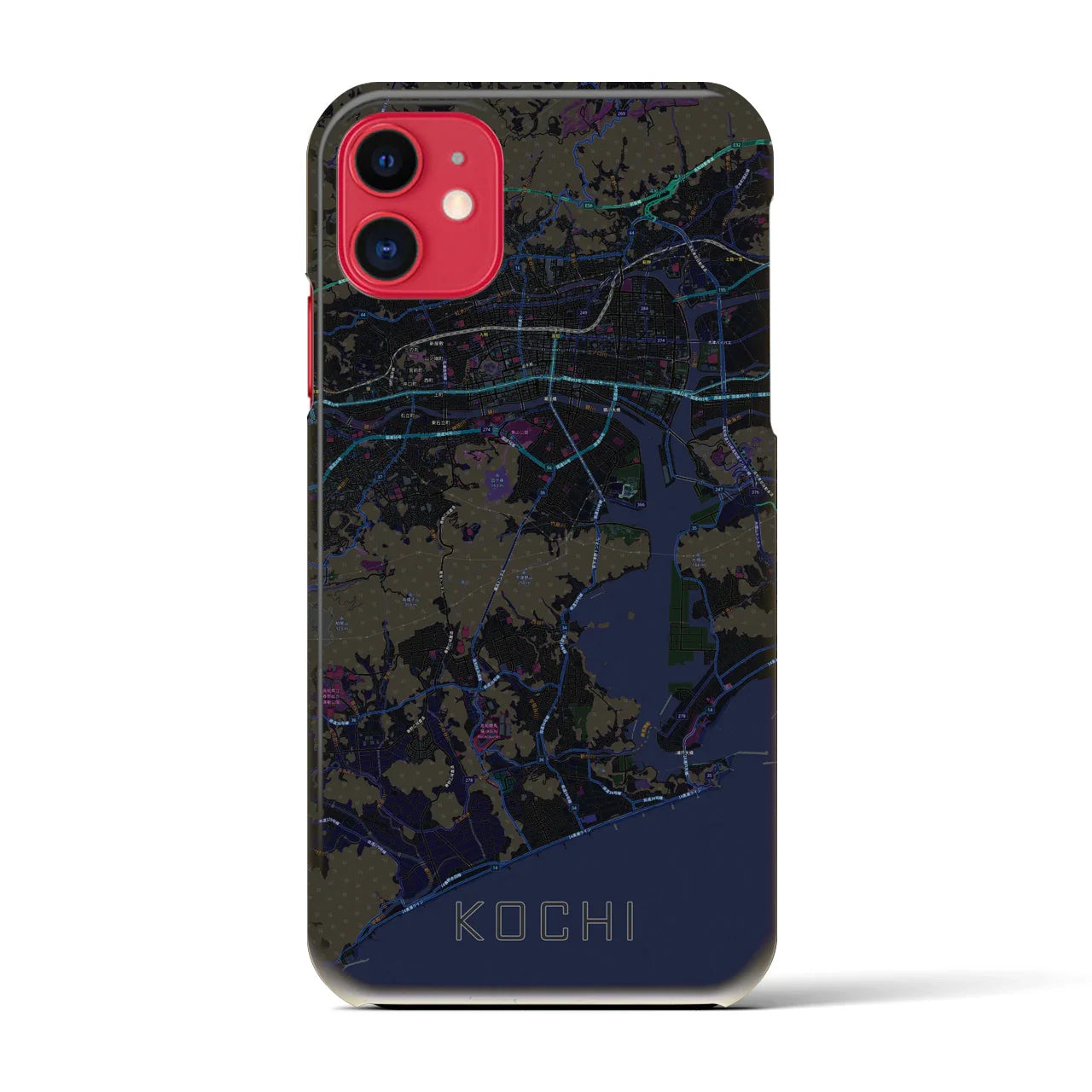 【高知(高知県)】地図柄iPhoneケース(バックカバータイプ)