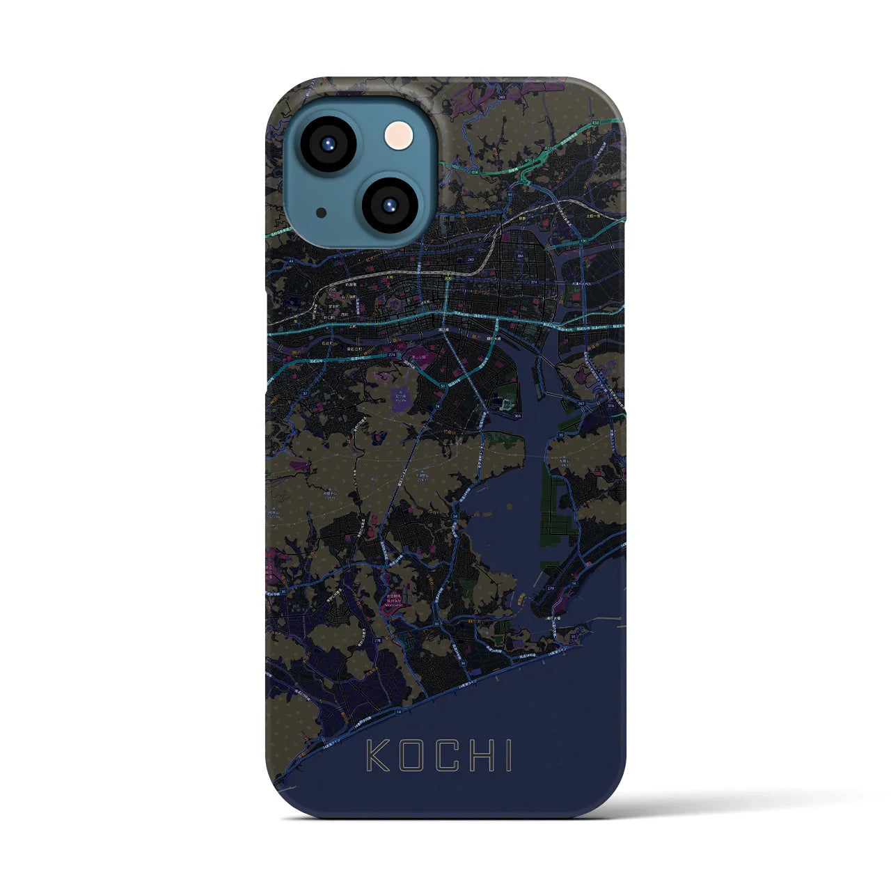 【高知(高知県)】地図柄iPhoneケース(バックカバータイプ)
