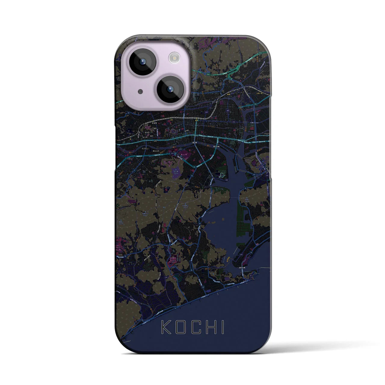 【高知(高知県)】地図柄iPhoneケース(バックカバータイプ)