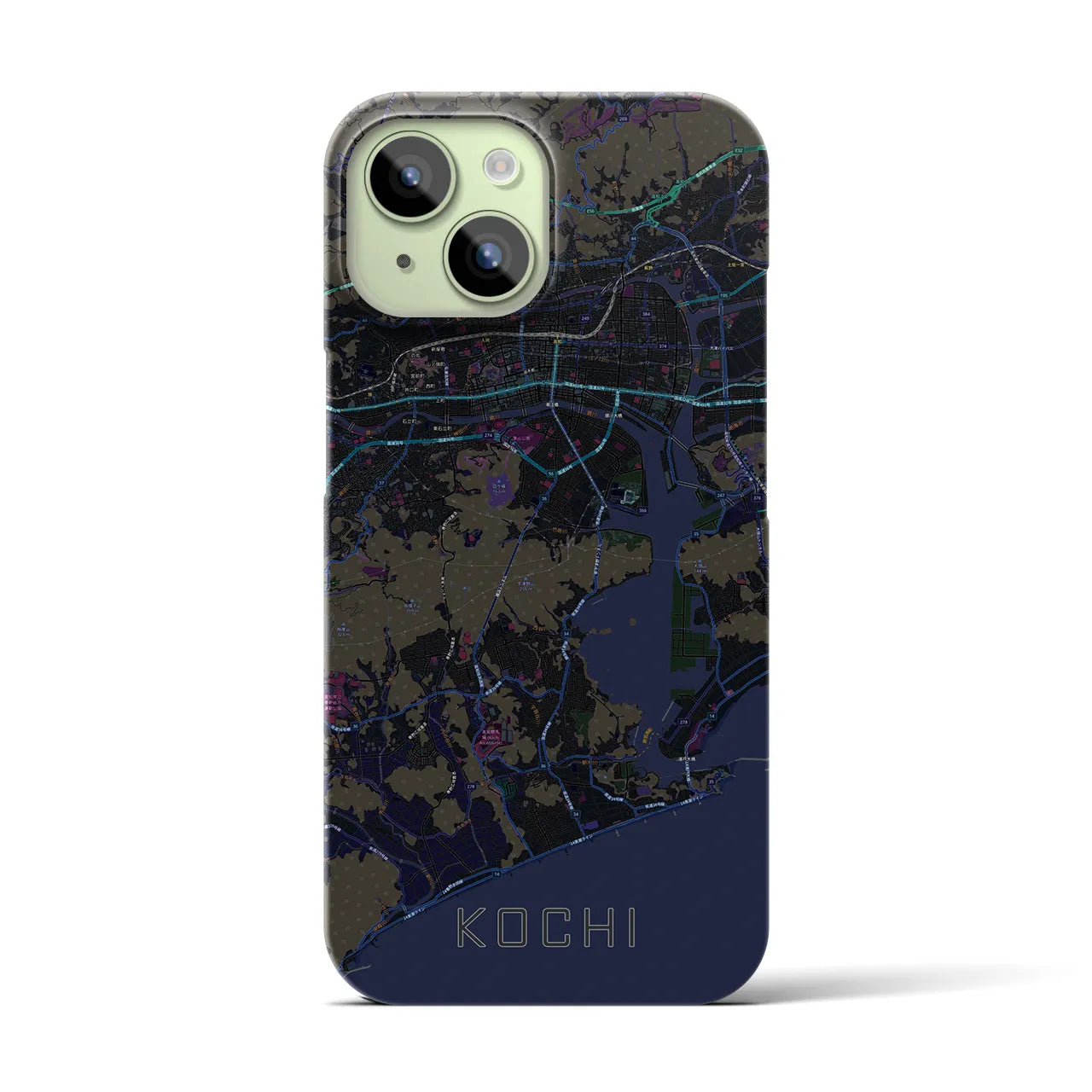 【高知(高知県)】地図柄iPhoneケース(バックカバータイプ)
