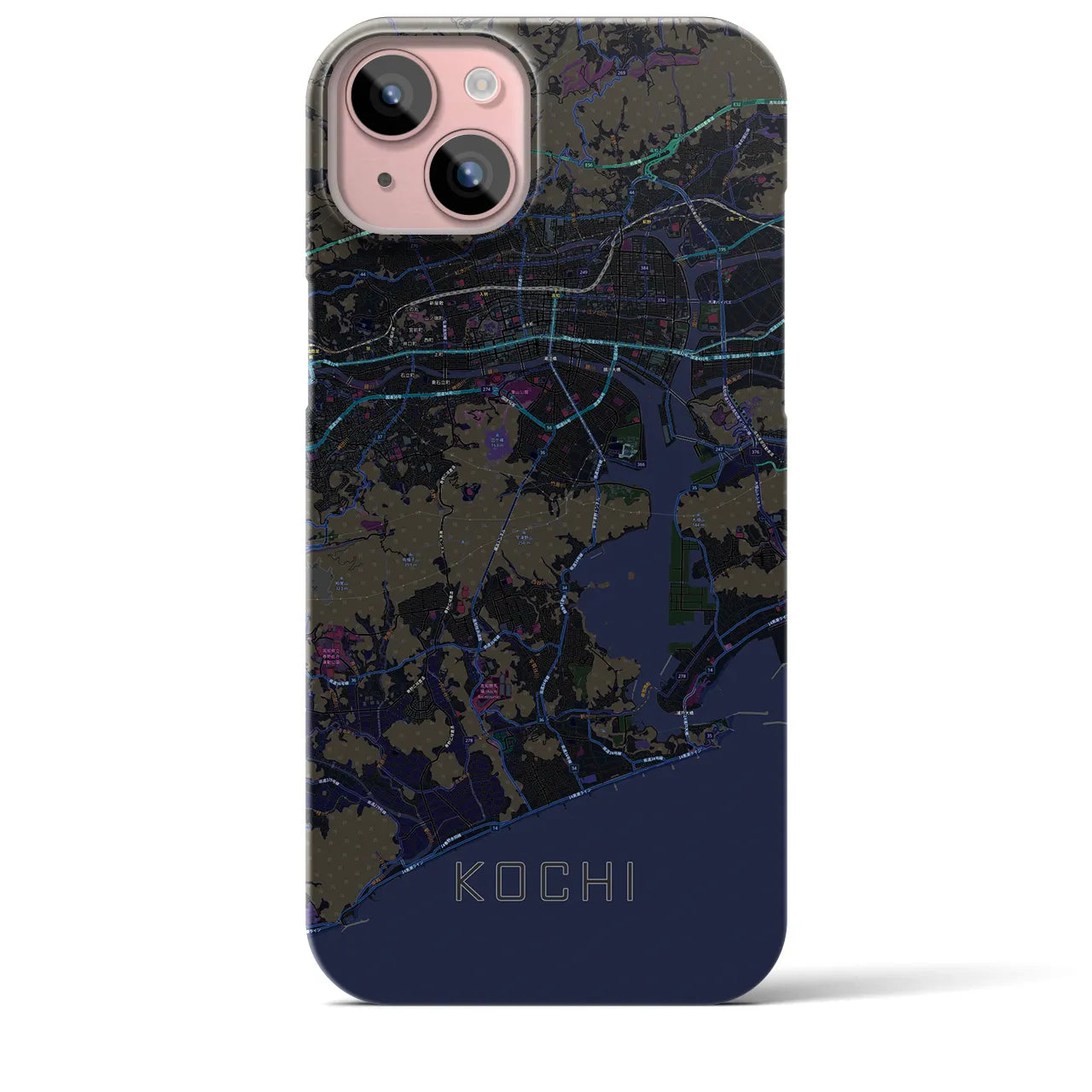 【高知(高知県)】地図柄iPhoneケース(バックカバータイプ)