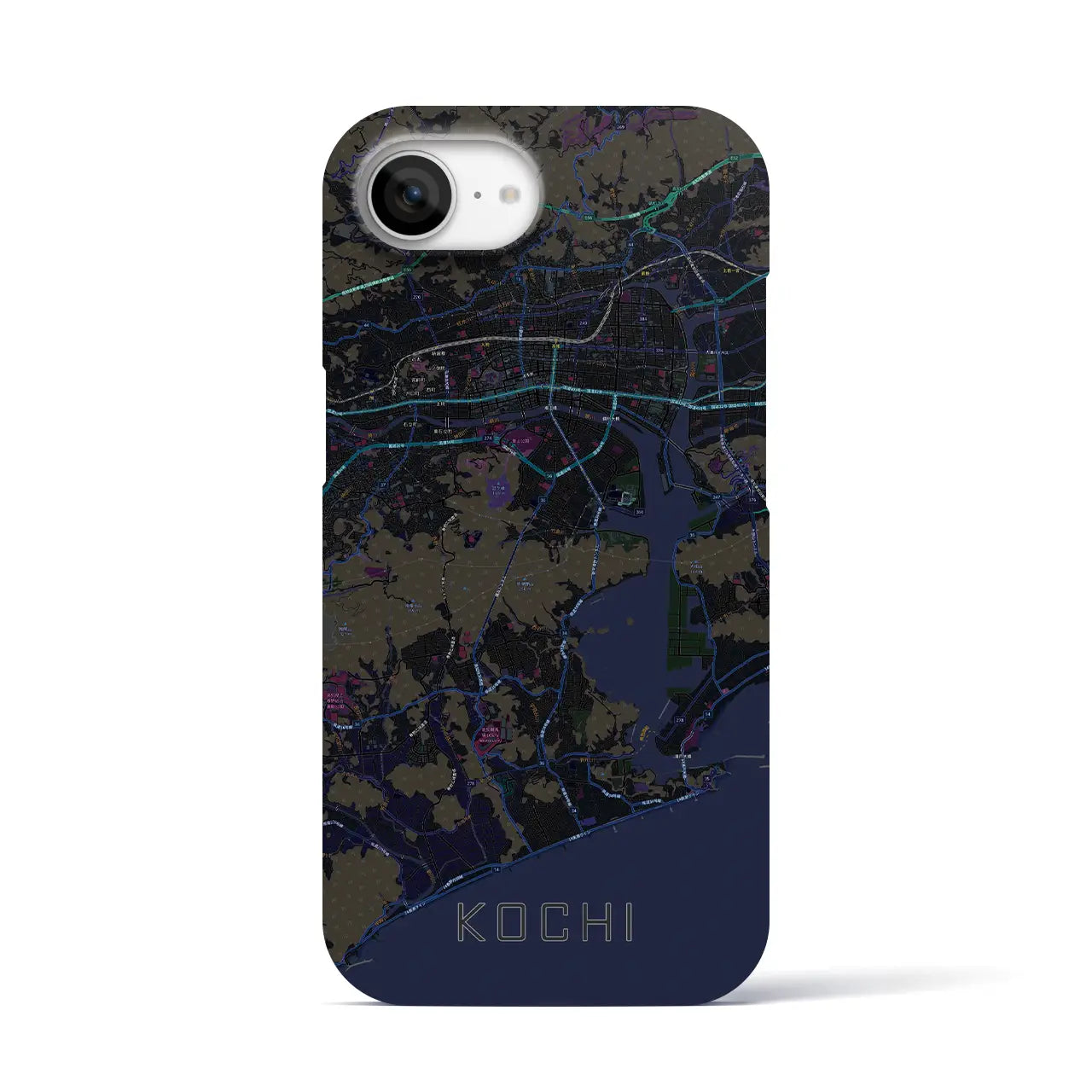 【高知(高知県)】地図柄iPhoneケース(バックカバータイプ)
