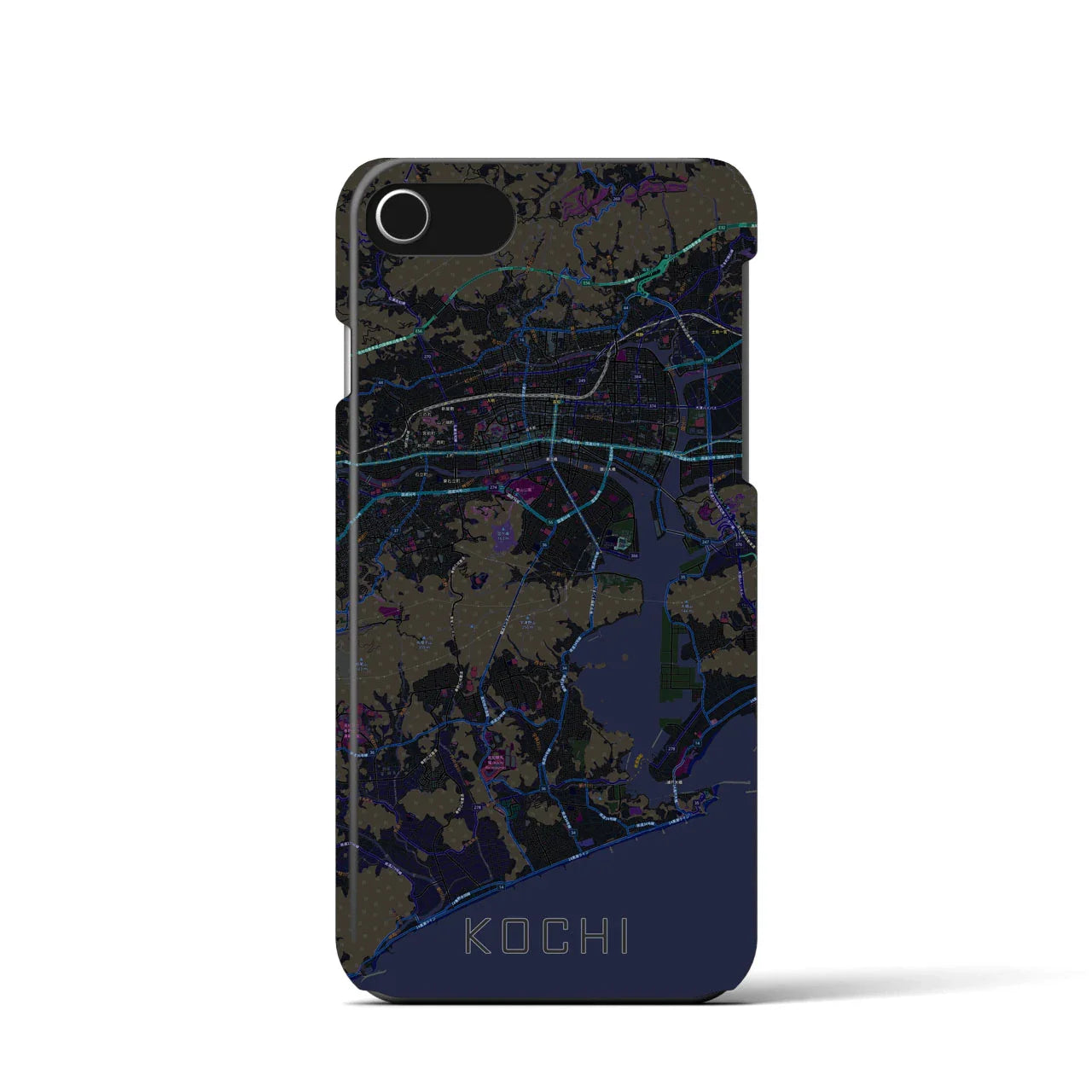 【高知(高知県)】地図柄iPhoneケース(バックカバータイプ)