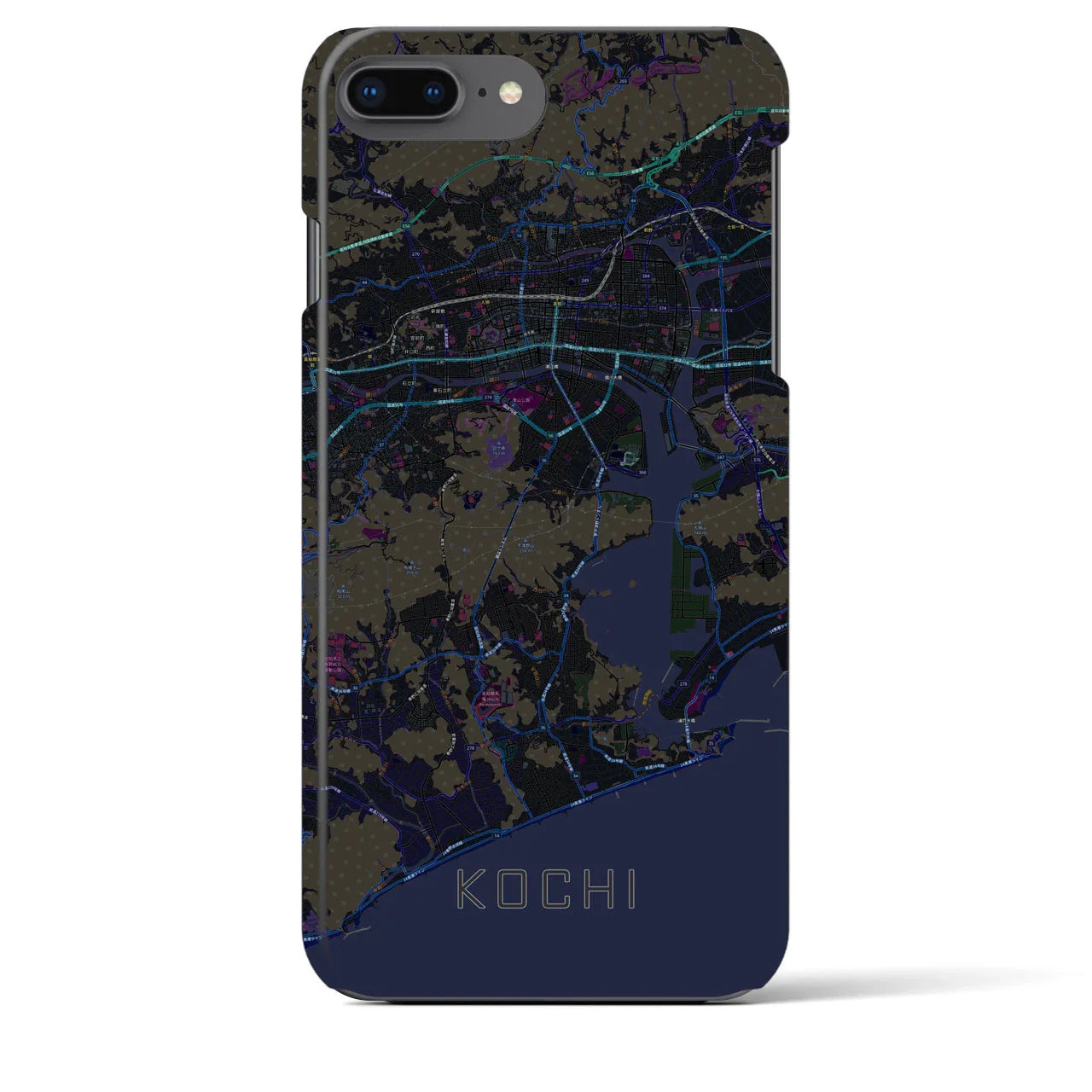 【高知(高知県)】地図柄iPhoneケース(バックカバータイプ)