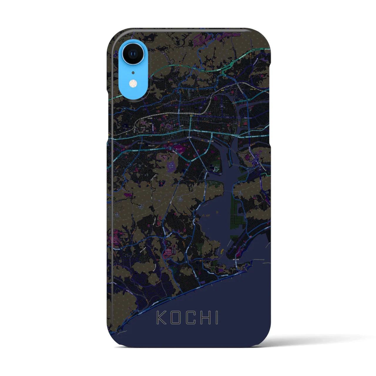 【高知(高知県)】地図柄iPhoneケース(バックカバータイプ)