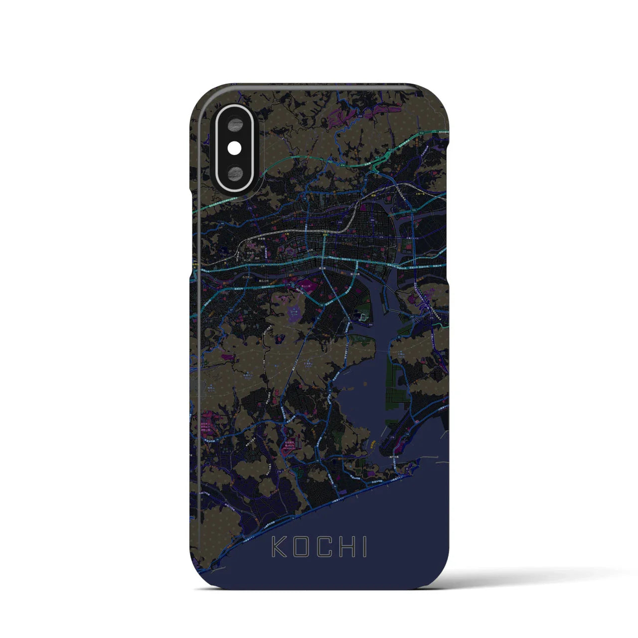 【高知(高知県)】地図柄iPhoneケース(バックカバータイプ)