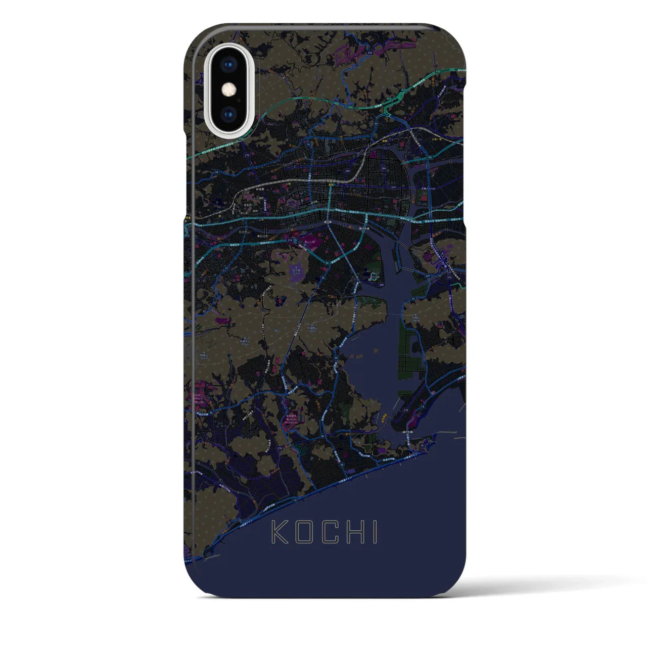 【高知(高知県)】地図柄iPhoneケース(バックカバータイプ)
