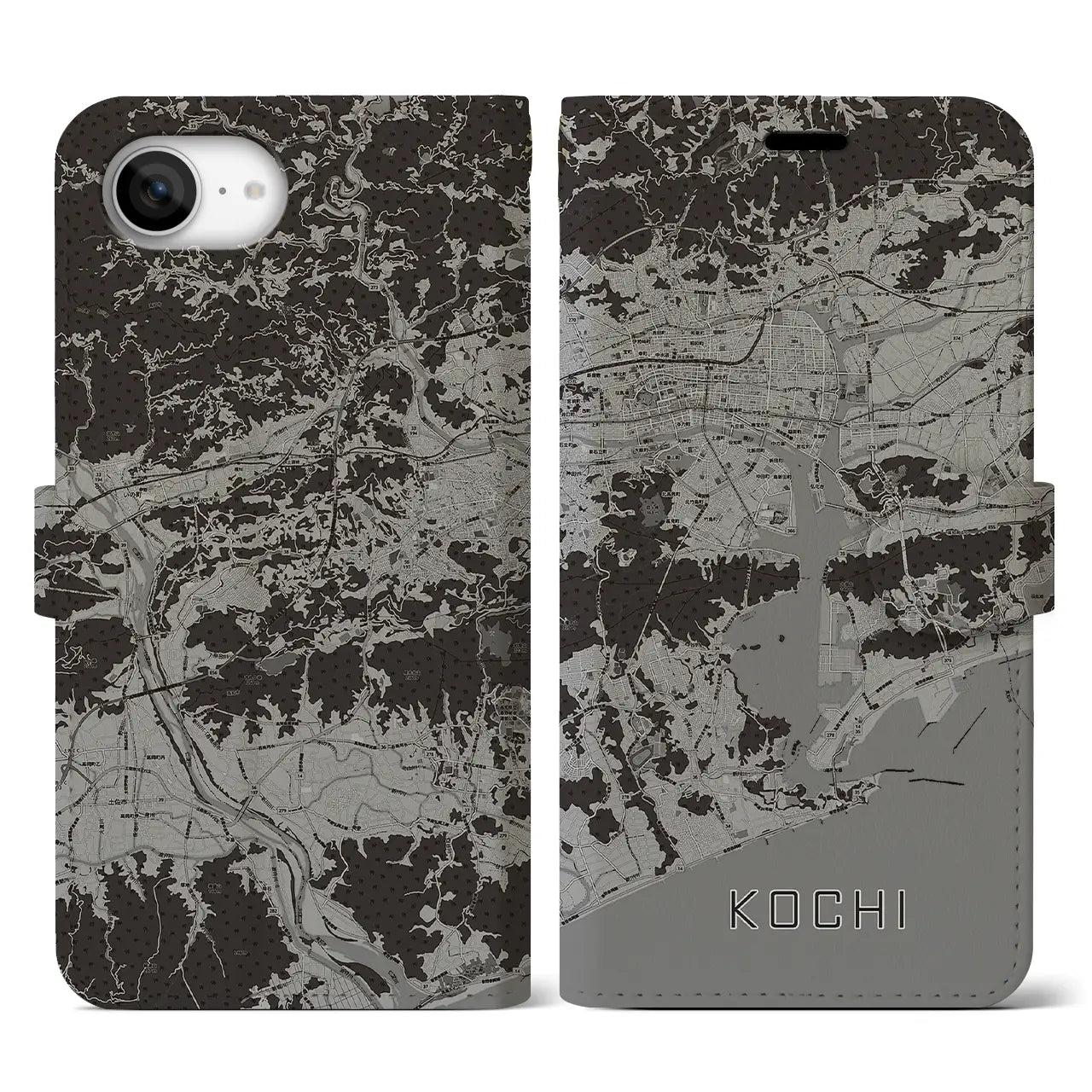 【高知(高知県)】地図柄iPhoneケース(手帳タイプ)