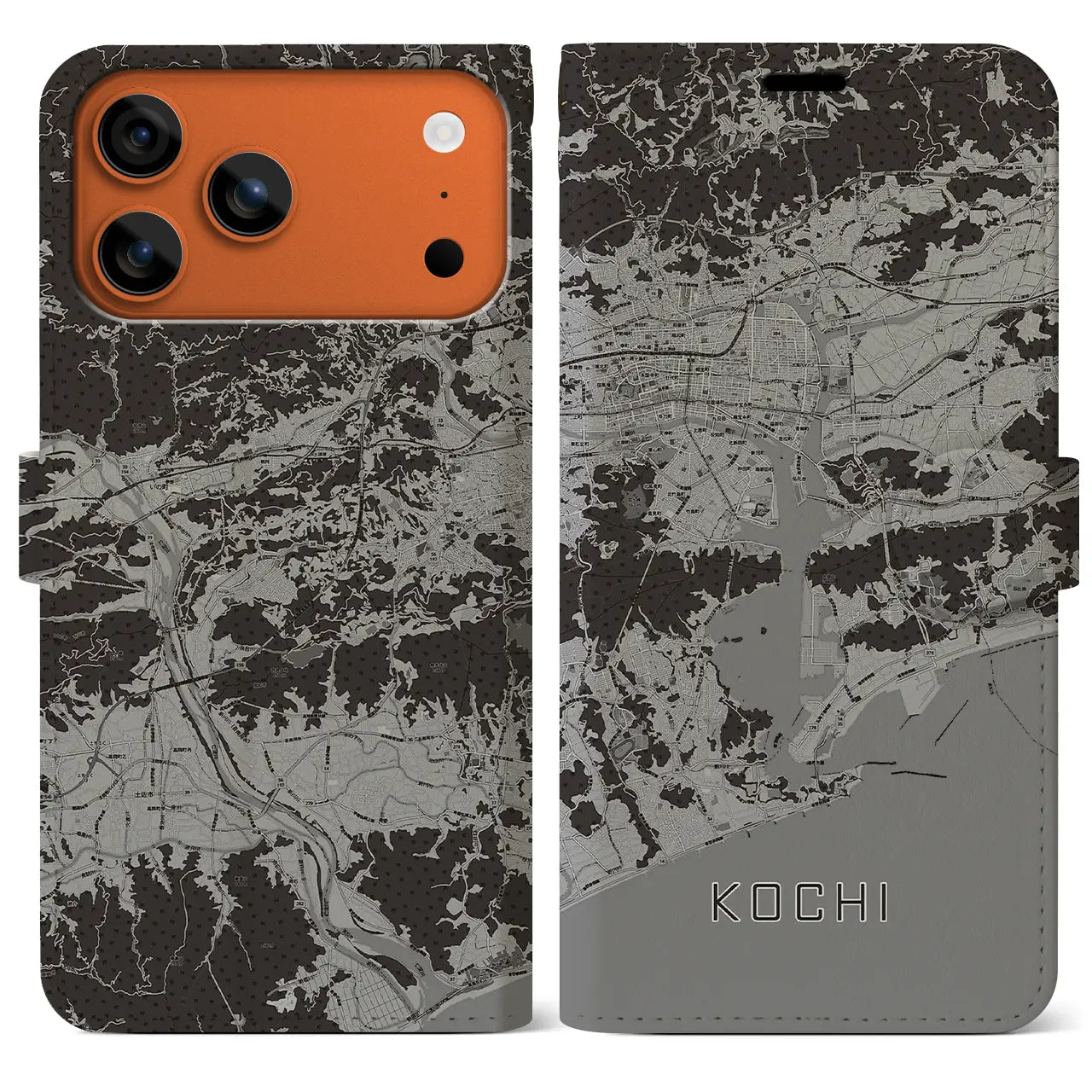 【高知(高知県)】地図柄iPhoneケース(手帳タイプ)