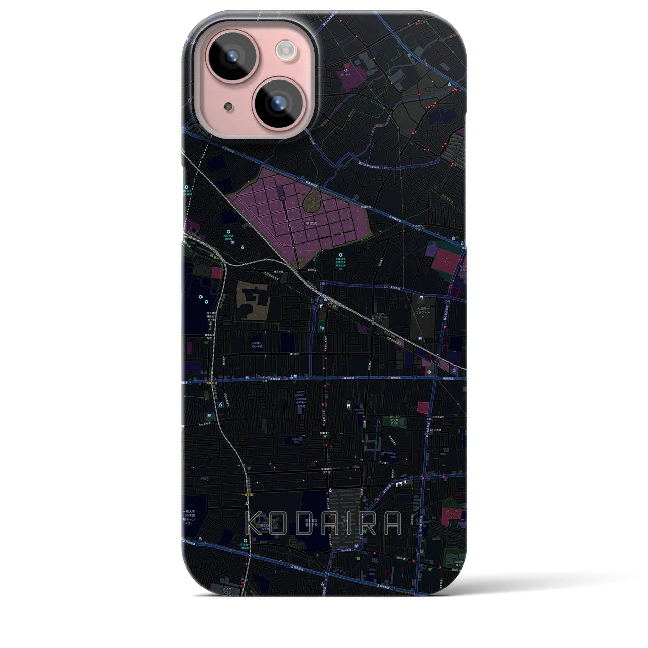 【小平(東京都)】地図柄iPhoneケース(バックカバータイプ)