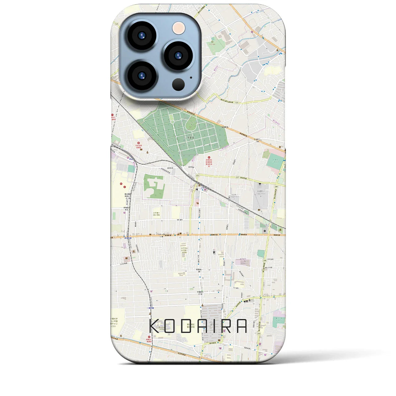 【小平(東京都)】地図柄iPhoneケース(バックカバータイプ)