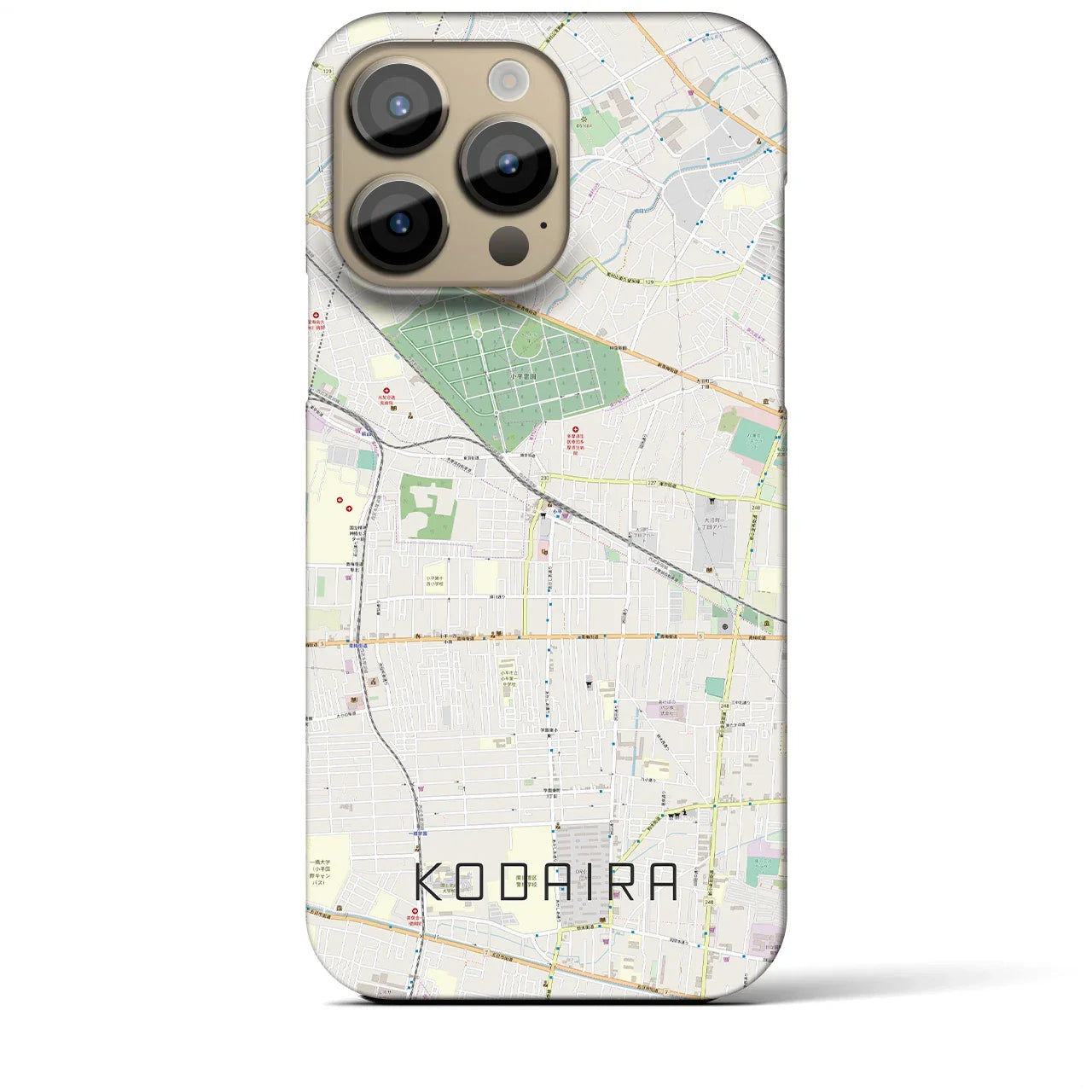 【小平(東京都)】地図柄iPhoneケース(バックカバータイプ)