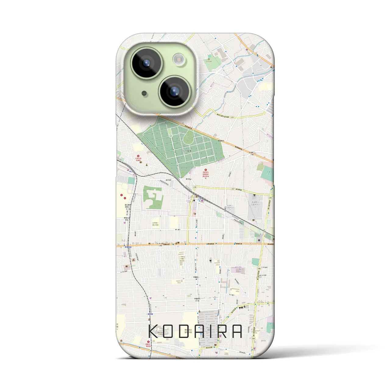 【小平(東京都)】地図柄iPhoneケース(バックカバータイプ)